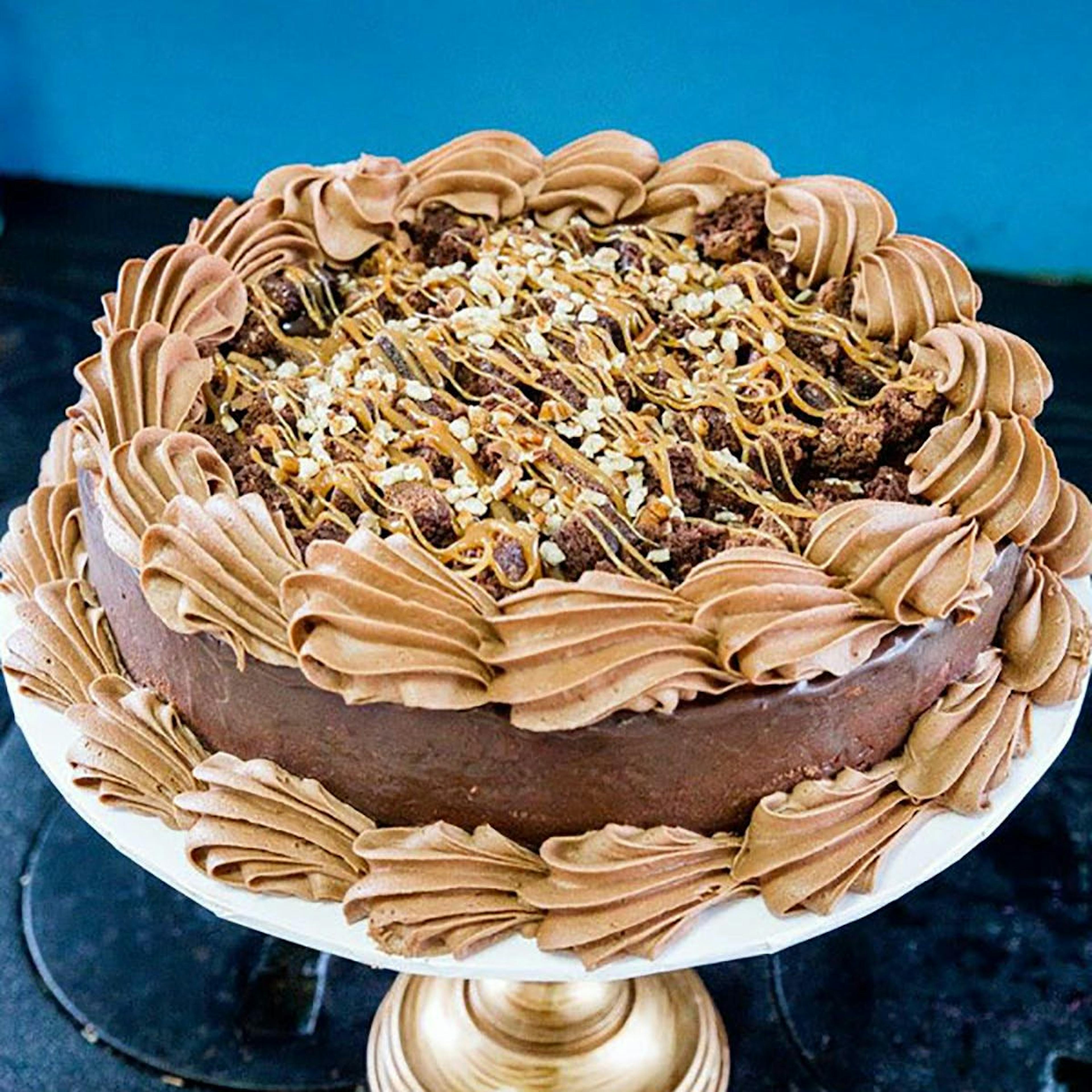 Caramel Brownie Cheesecake by Blue Owl Bakery