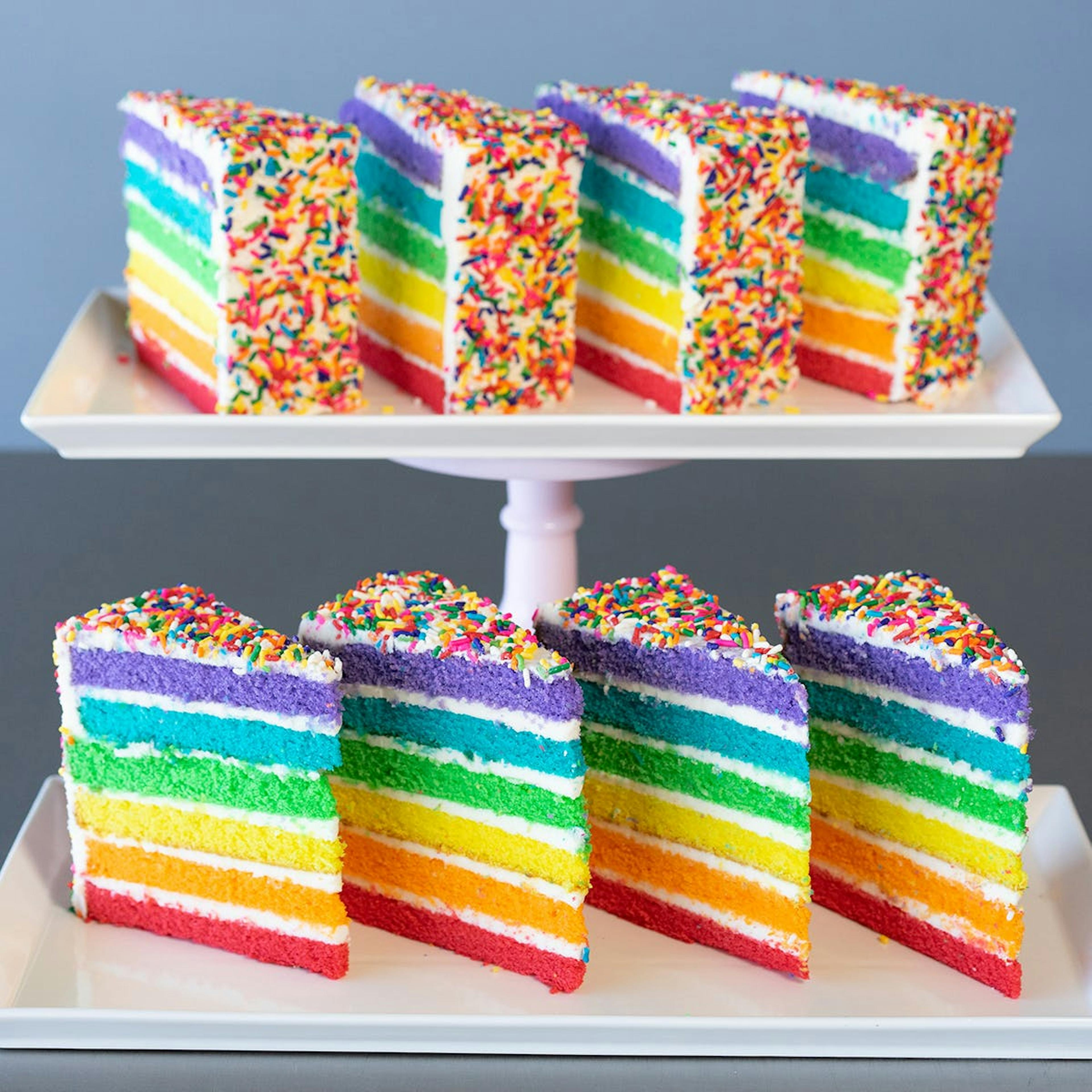 Rainbow Cake Pre-Sliced - 8 Slices by Carlo's Bakery