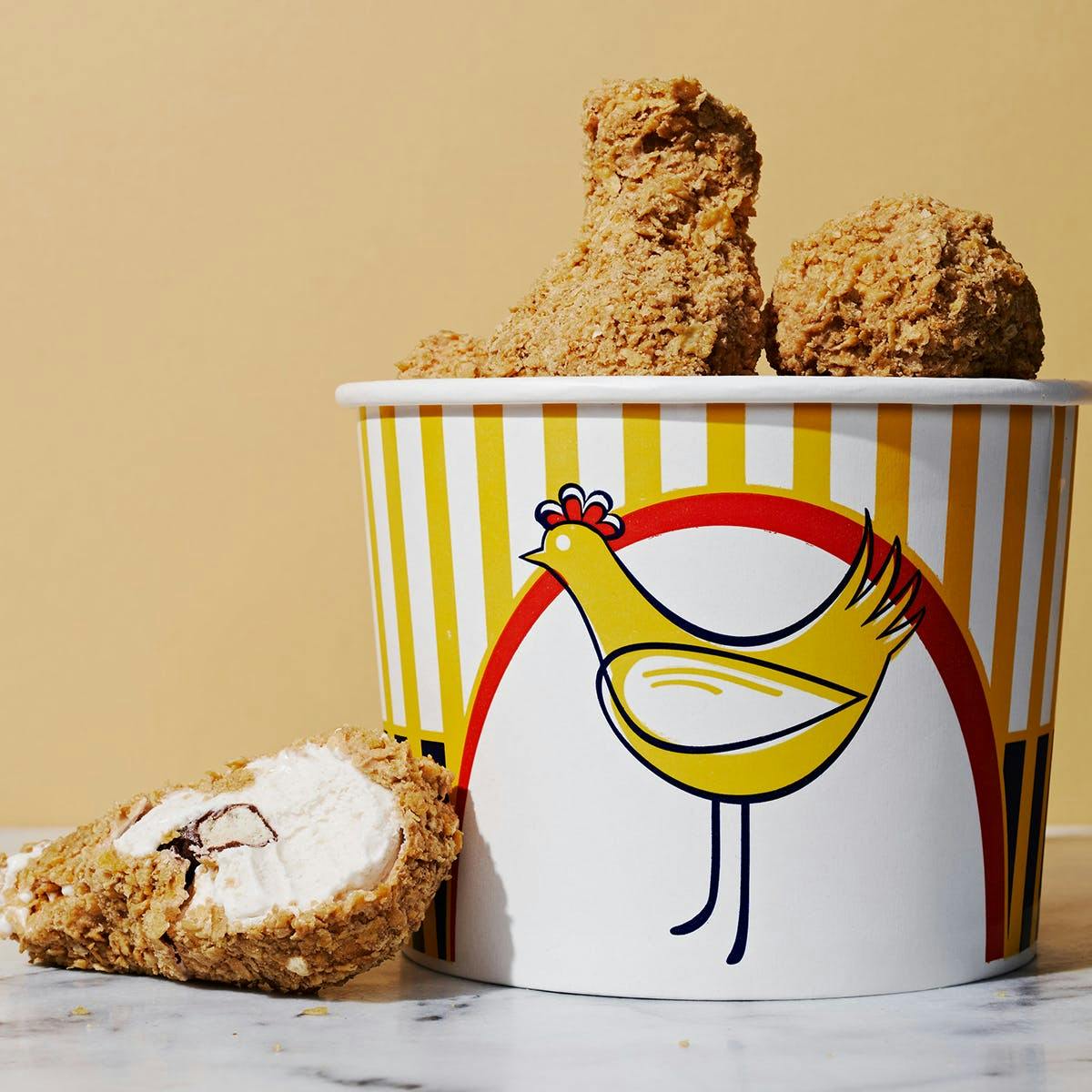Not Fried Chicken Ice Cream Bucket - 9 Pieces by Life Raft Treats |  Goldbelly