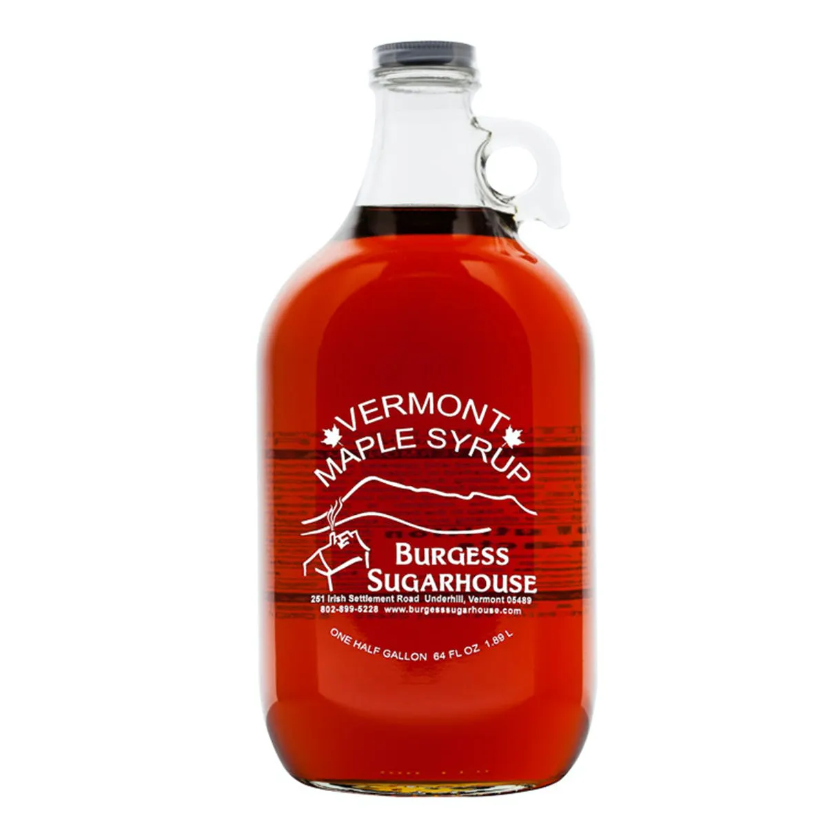 Burgess Sugarhouse - Grade A Maple Syrup: Amber Color with Rich Taste 1/2 Gallon