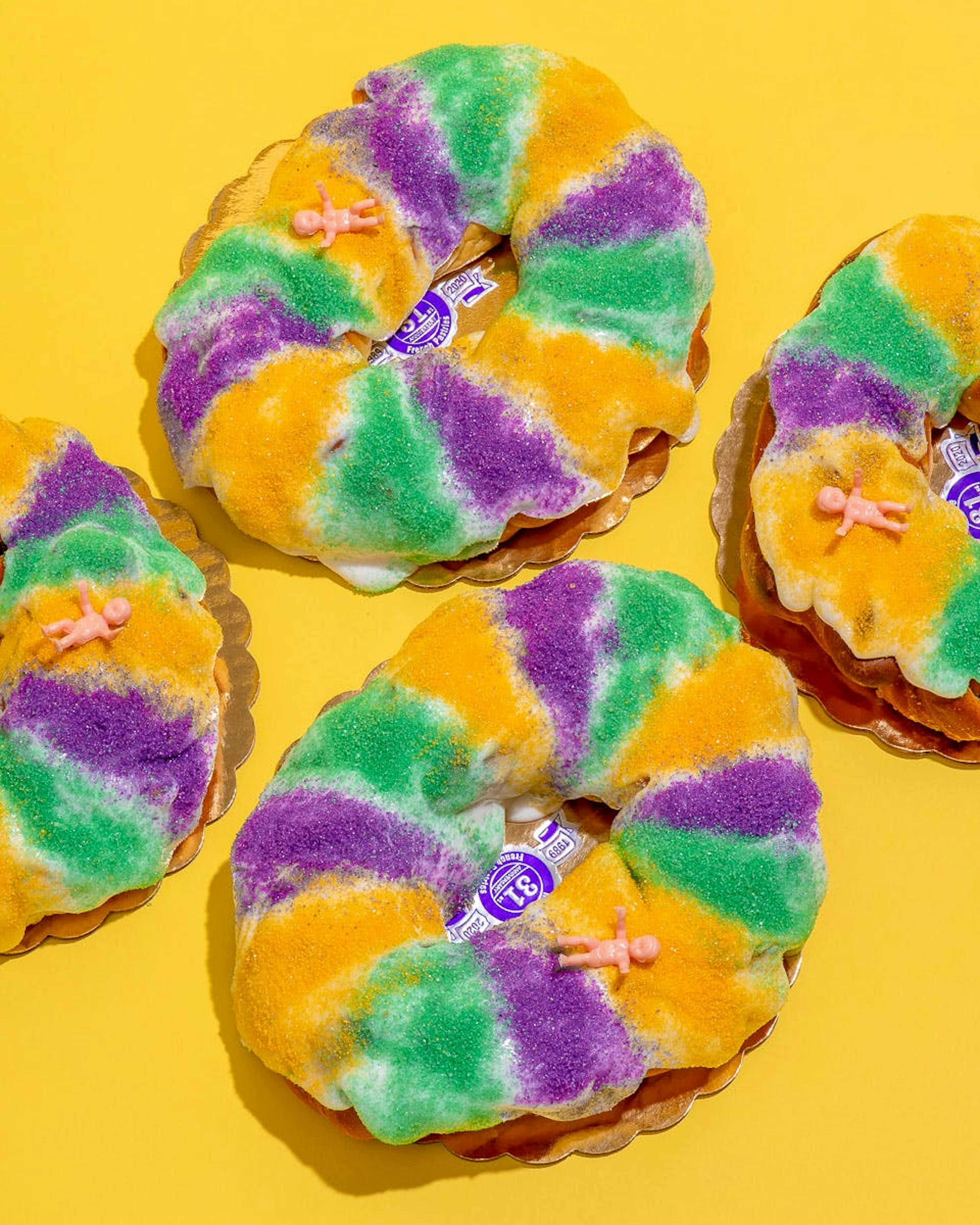 Traditional Mini New Orleans King Cake - 4 Pack