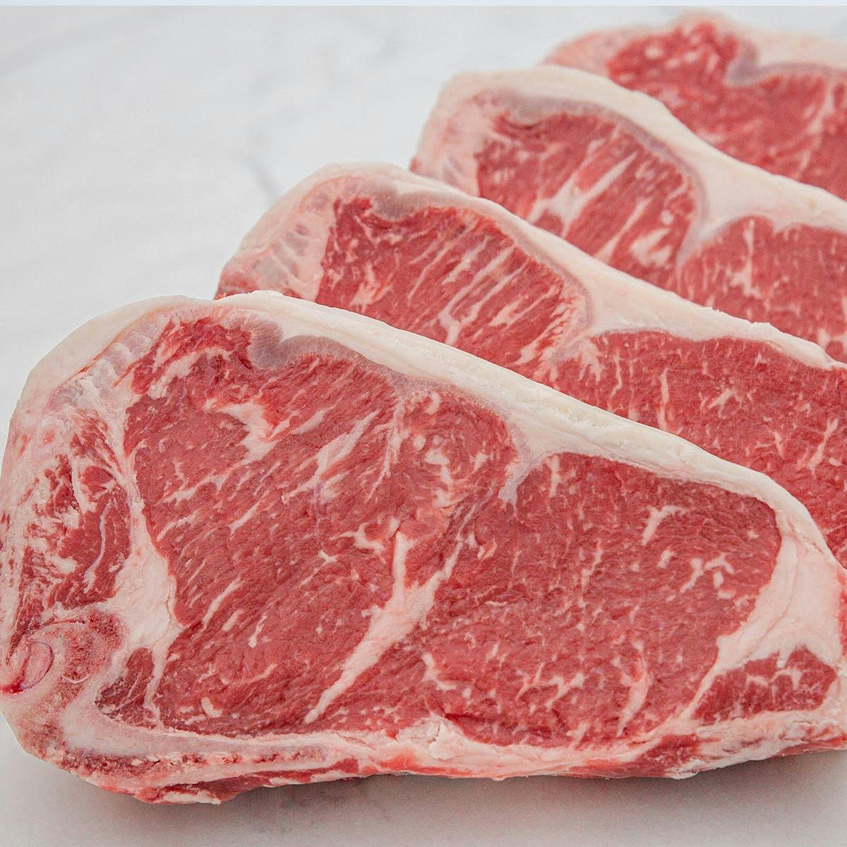 Dry Aged Usda Prime Black Angus Bone In Ny Strip Steak 4 Pack By Pat Lafrieda Meats Goldbelly 7348