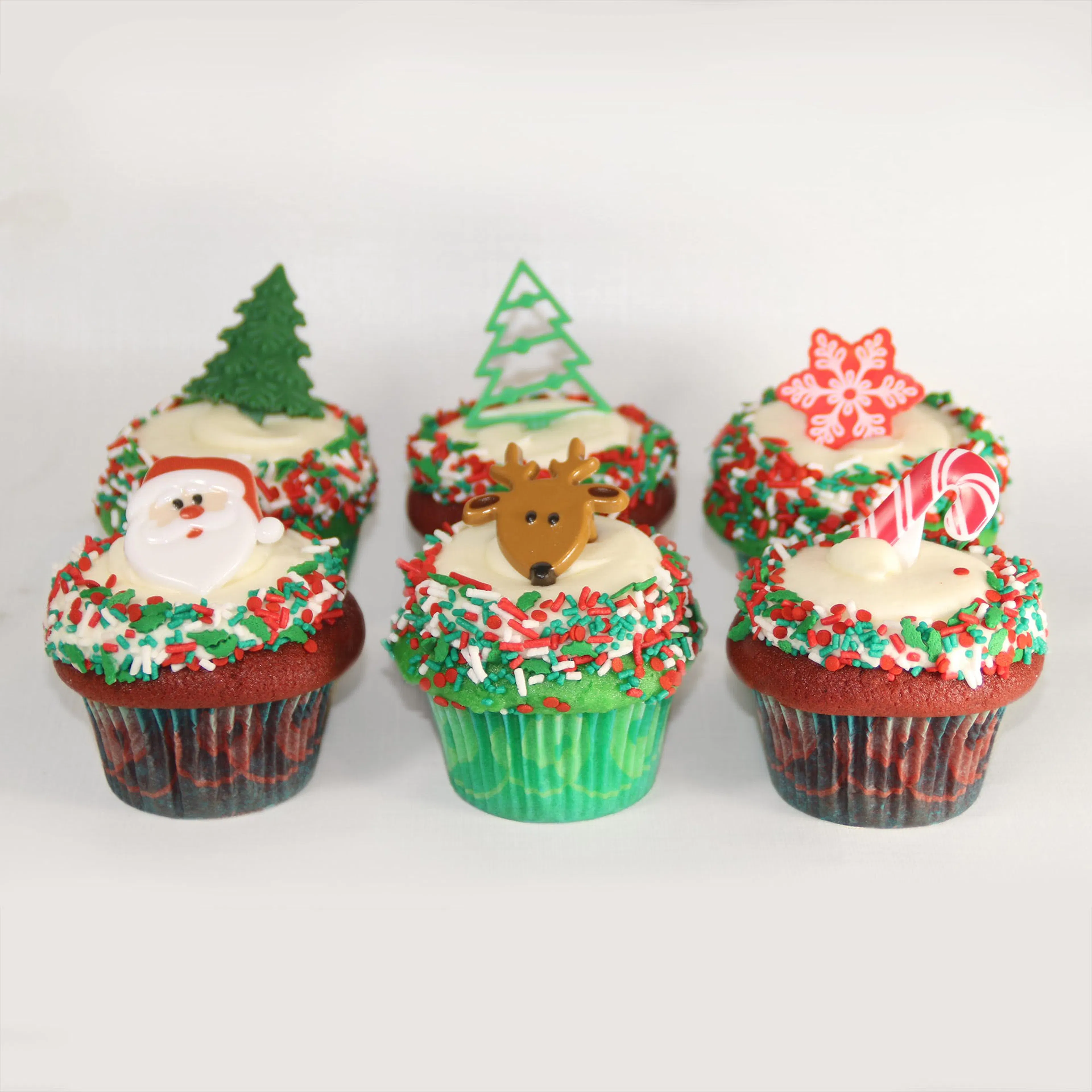 Red & Green Velvet Holiday Cupcakes - 12 Pack by Carousel Cakes