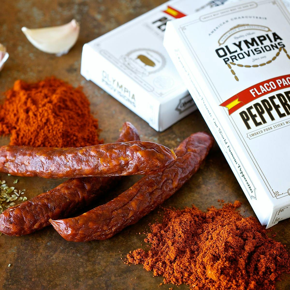 Pepperette & Summer Sausage Pack with Red Gift Box by Olympia Provisions