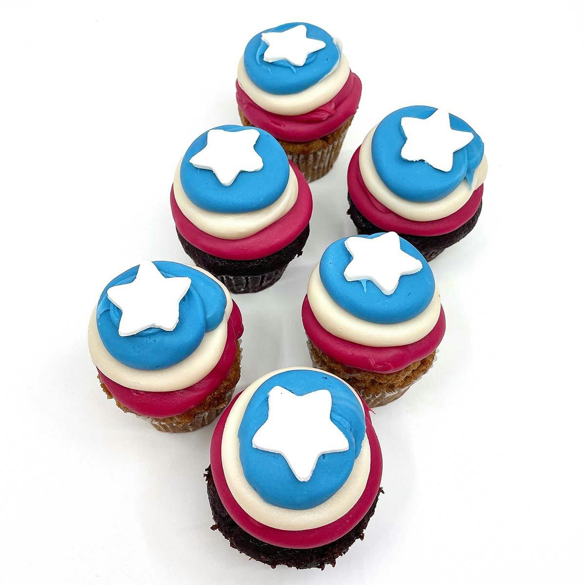 Vegan + Gluten Free Red, White & Blue Cupcakes - 12 Pack by Erin McKenna's Bakery