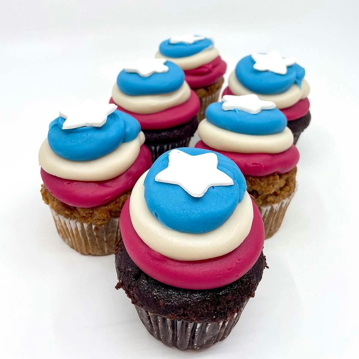 Vegan + Gluten Free Red, White & Blue Cupcakes - 12 Pack by Erin McKenna's Bakery - Alternate image 1