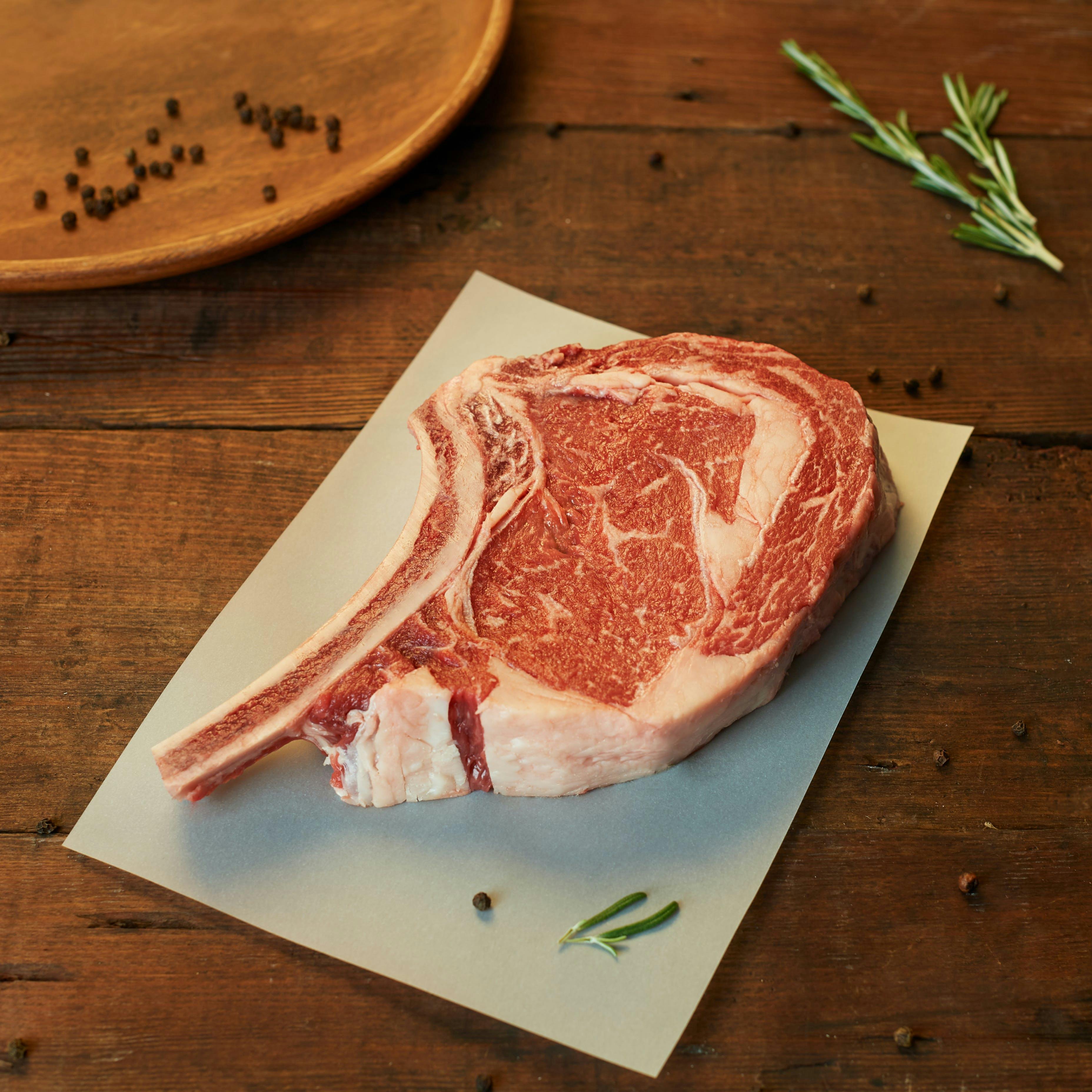 Upper Choice Dry-Aged Bone-In Ribeyes - 4 Pack by Meats by Linz