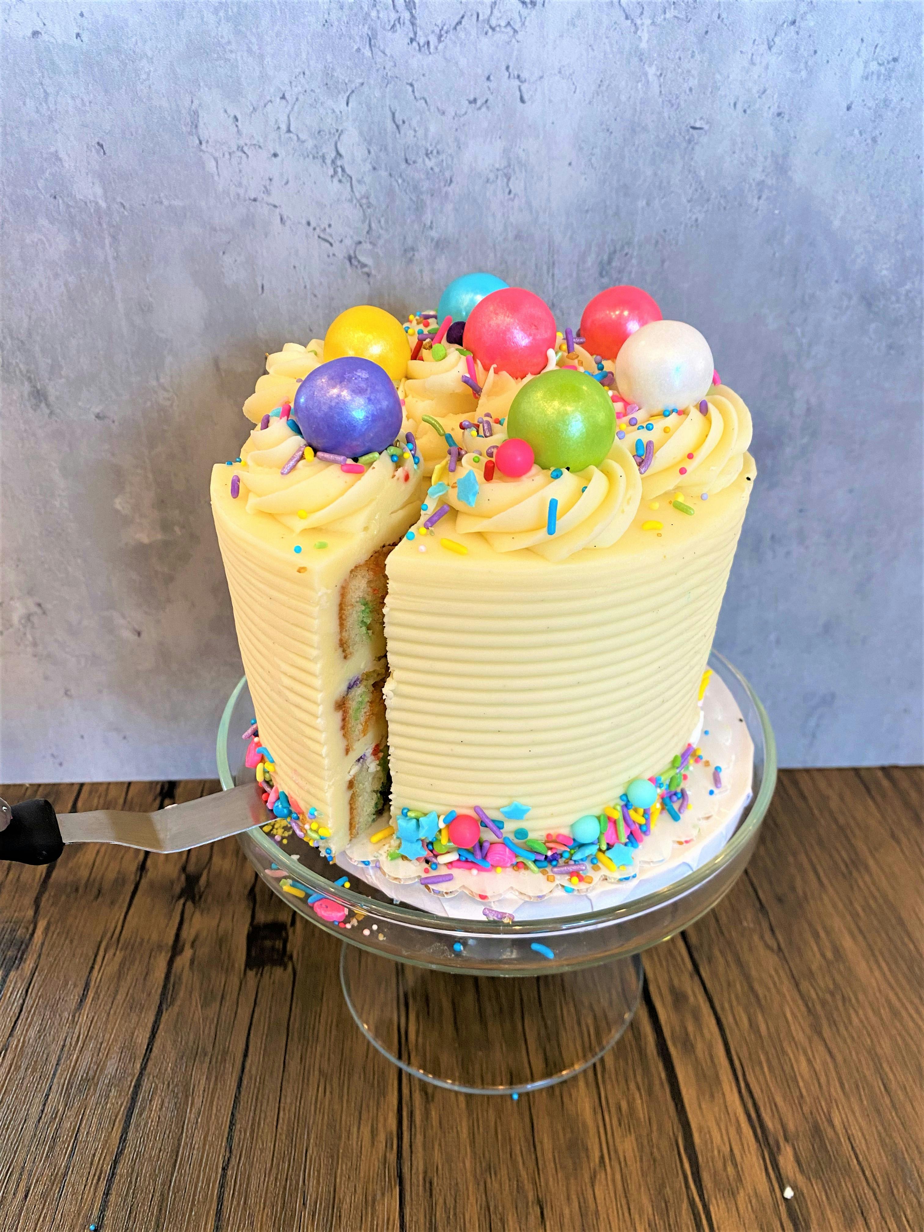 Buttercream Rainbow Confetti Cake