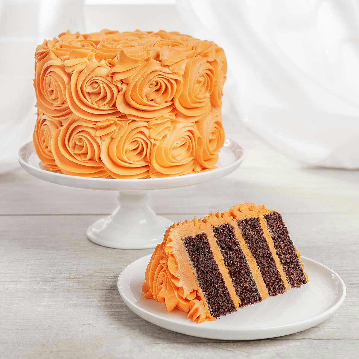 Orange Rose Chocolate Layer Cake by We Take the Cake