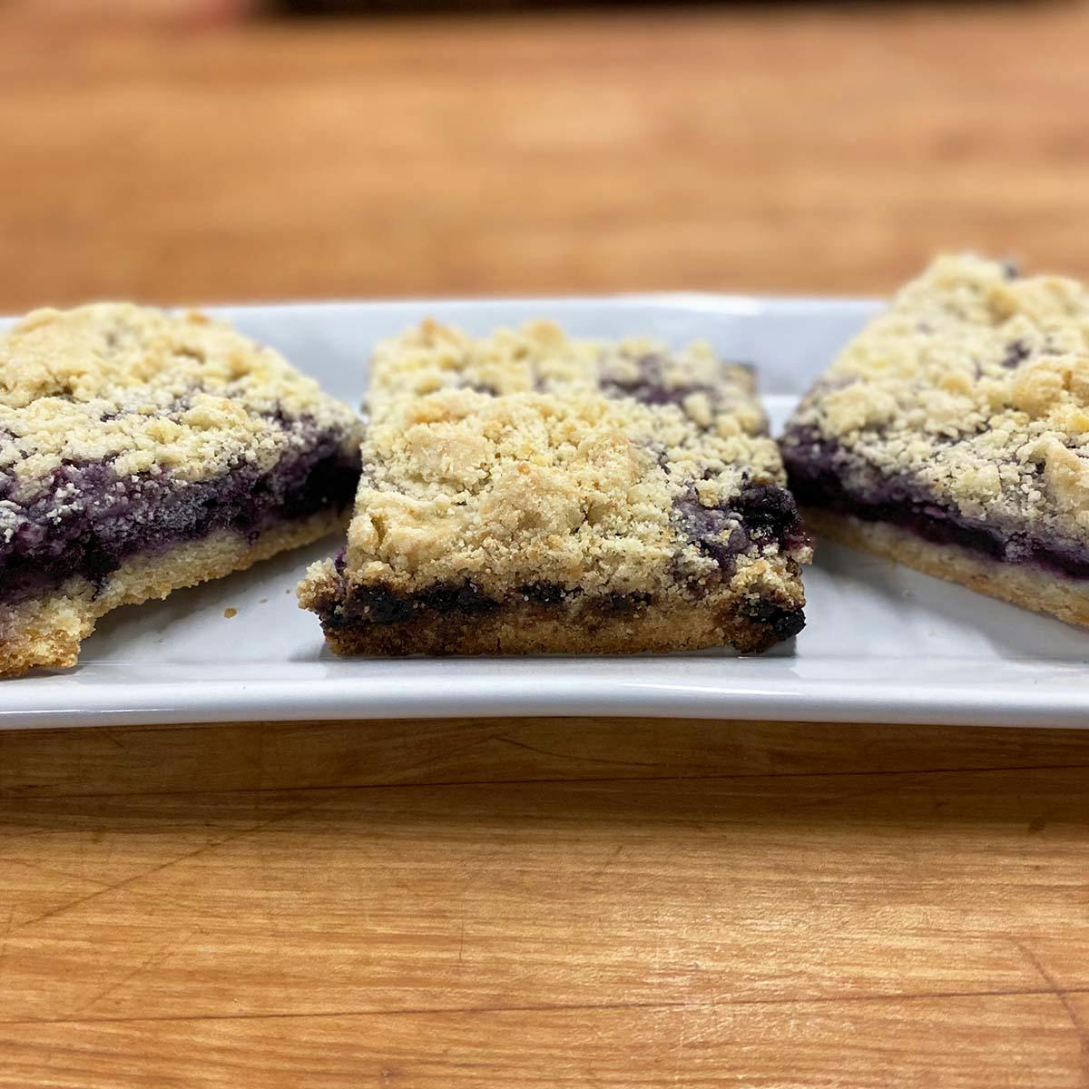 Maine Blueberry Crumble Bars by Bread and Roses Bakery