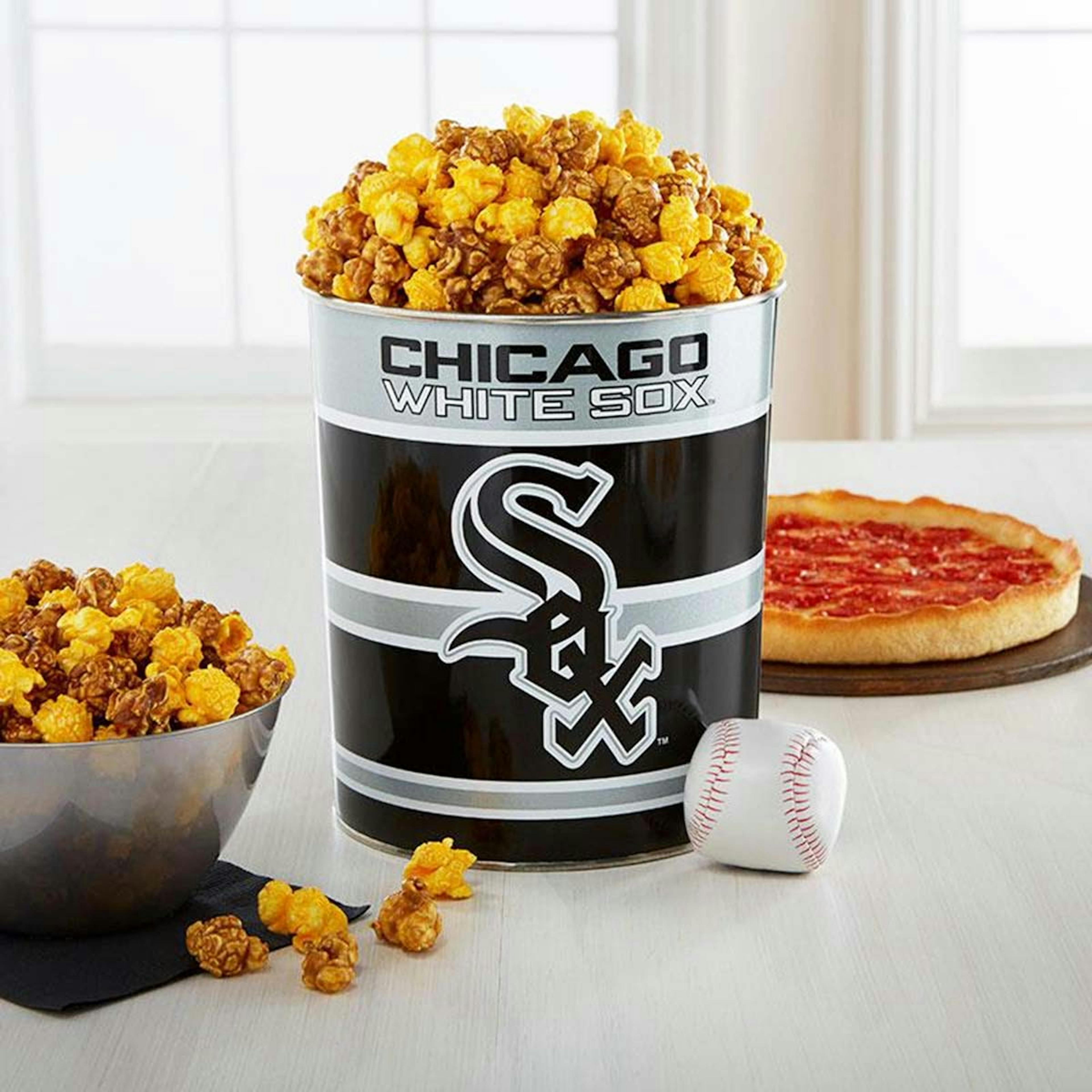 2 Lou Malnati's Deep Dish Pizzas + Garrett Popcorn Chicago White Sox Classic Tin by Lou Malnati's Pizza
