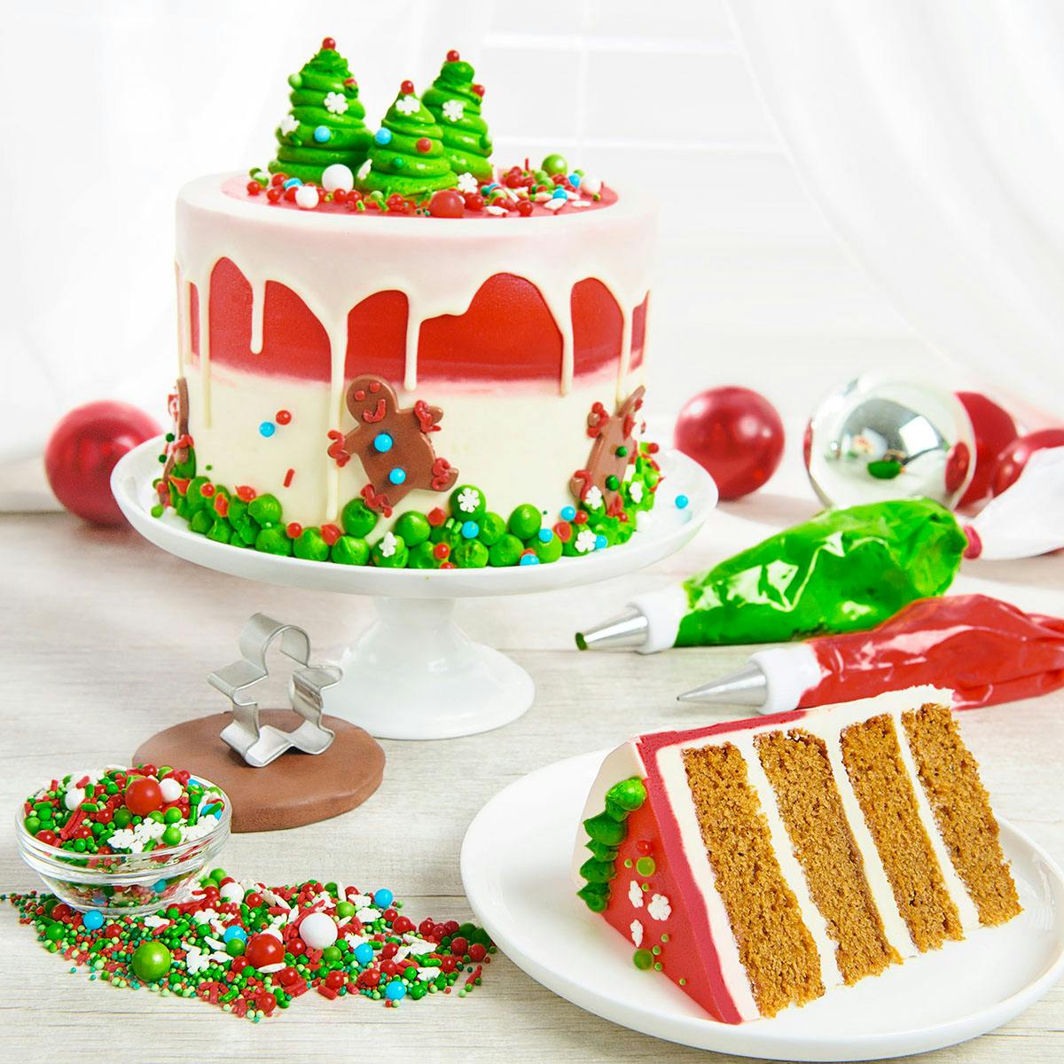 Holiday Gingerbread Cake Decorating Kit by We Take the Cake - Goldbelly