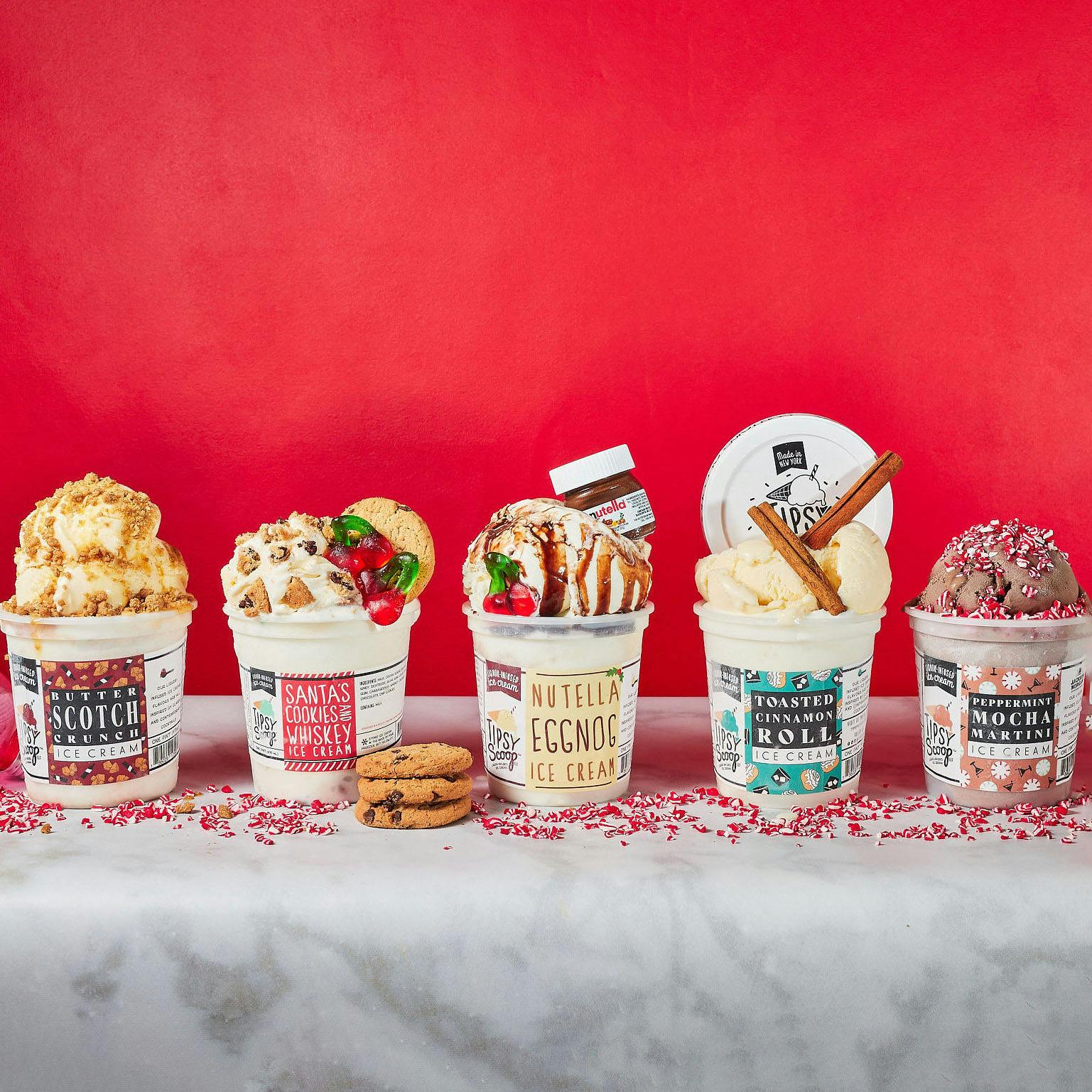 Eat and Be Merry Boozy Ice Cream 5 Pints by Tipsy Scoop Boozy Ice