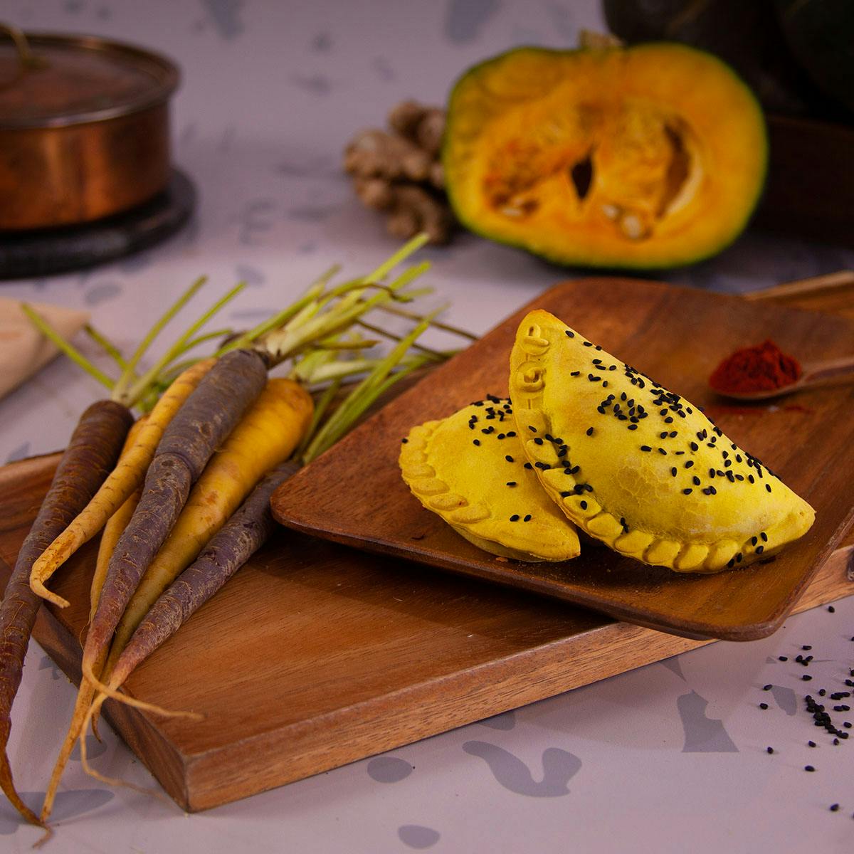 Miso Ginger Roasted Korean Pumpkin Empanadas - 8 Pack by Nuchas