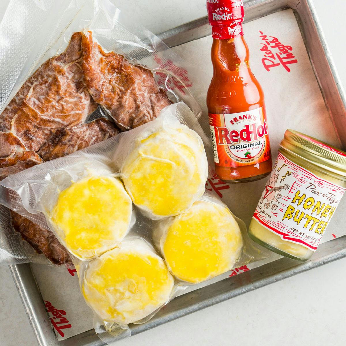 "Pies 'n' Thighs" Bourbon Pecan Pie + Chicken Biscuit Kit by Pies 'n' Thighs - Alternate image 1