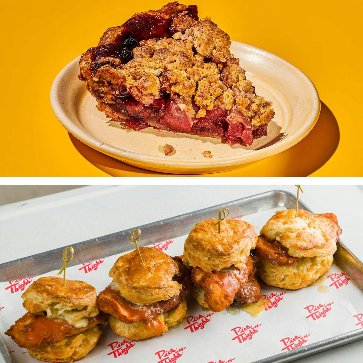 "Pies 'n' Thighs" Sour Cherry Pear Pie + Chicken Biscuit Kit by Pies 'n' Thighs