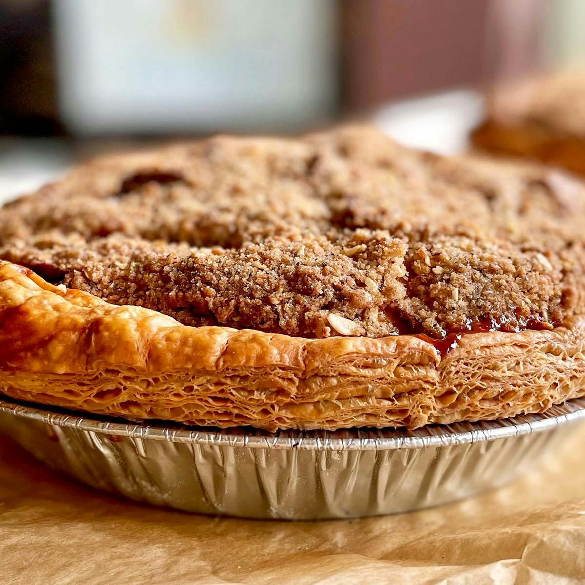 Brown Butter Apple Buckwheat Streusel Pie by Bakeshop PDX