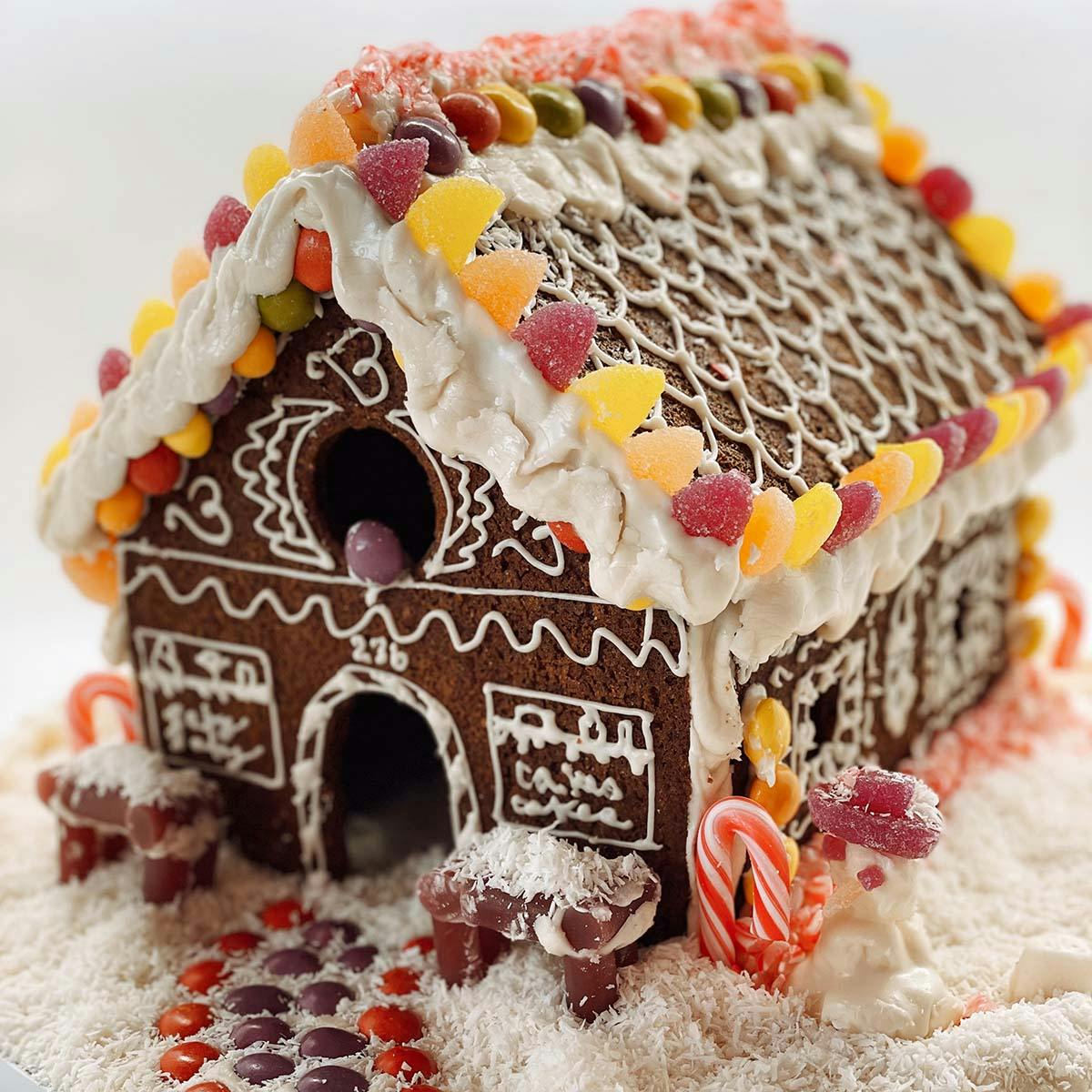 Farmhouse Style Gingerbread House Gift Wrap - Liz Marie Blog