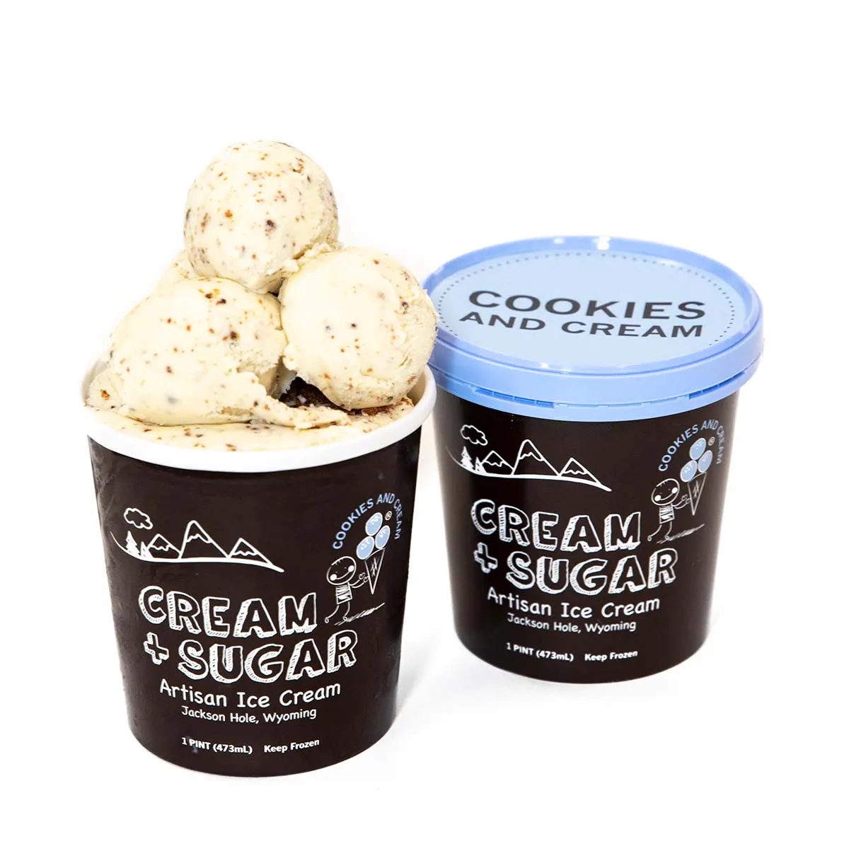 Cream + Sugar - Cookies & Cream Artisan Ice Cream - 6 Pints