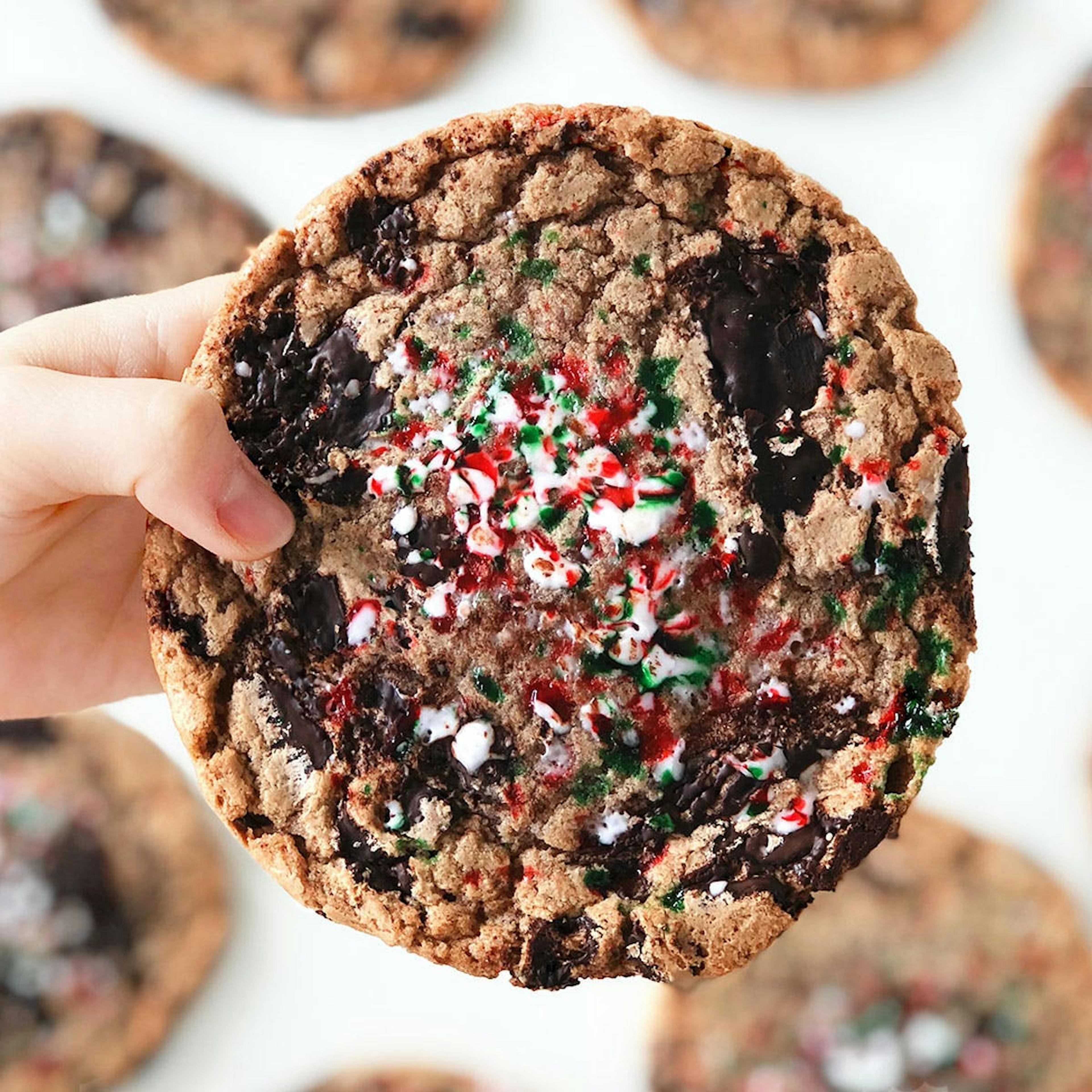 Jacques’ Famous Chocolate Chip Cookies with Crushed Candy Cane - 6 Pack by Jacques Torres Chocolate - Alternate image 1