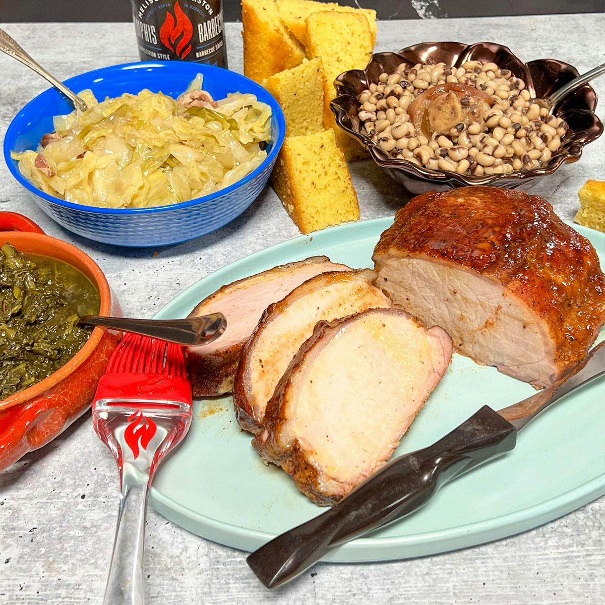 New Year's Day Smoked Pork Loin Feast for 6-8 by Melissa Cookston's Memphis BBQ - Alternate image 1