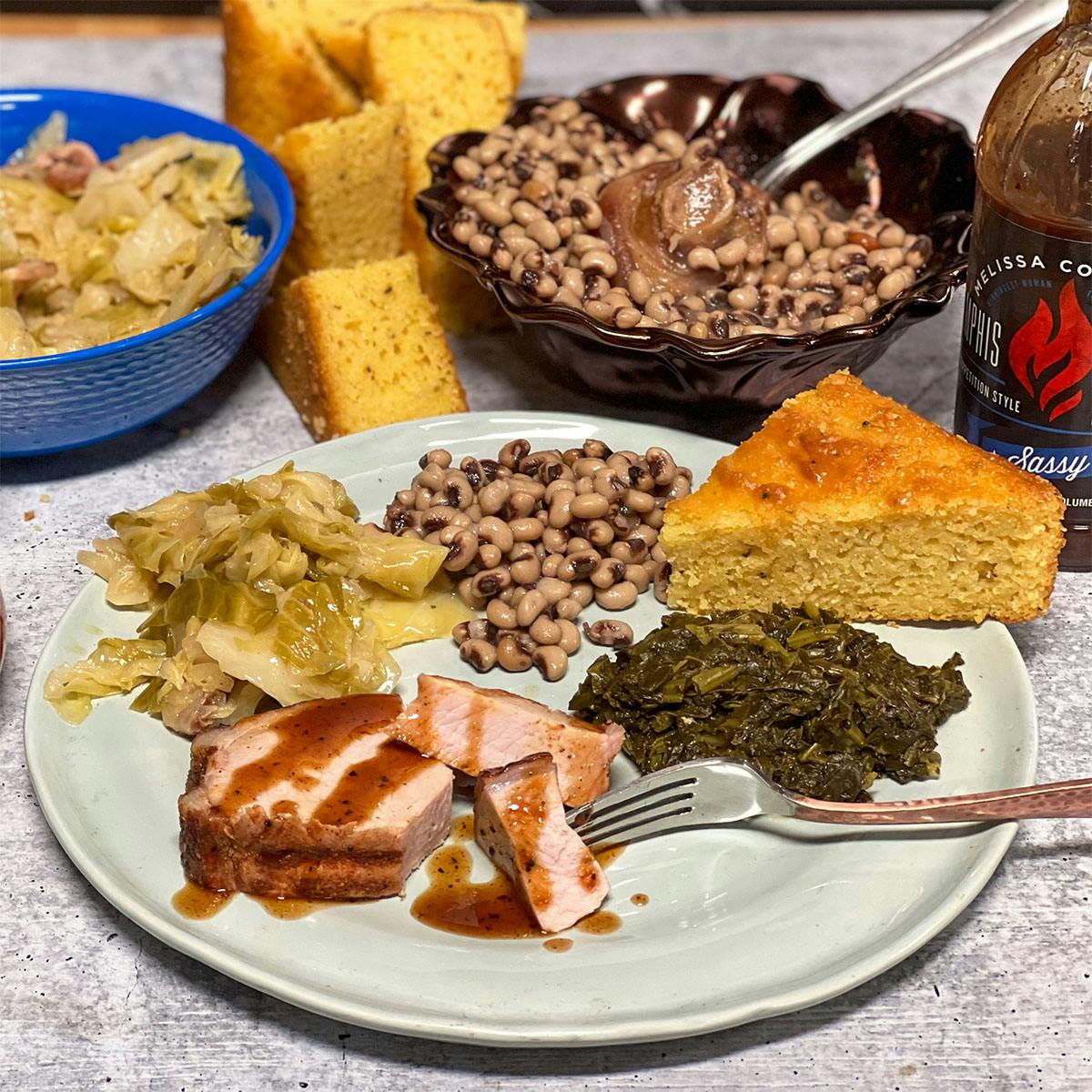 New Year's Day Smoked Pork Loin Feast for 6-8 by Melissa Cookston's Memphis BBQ