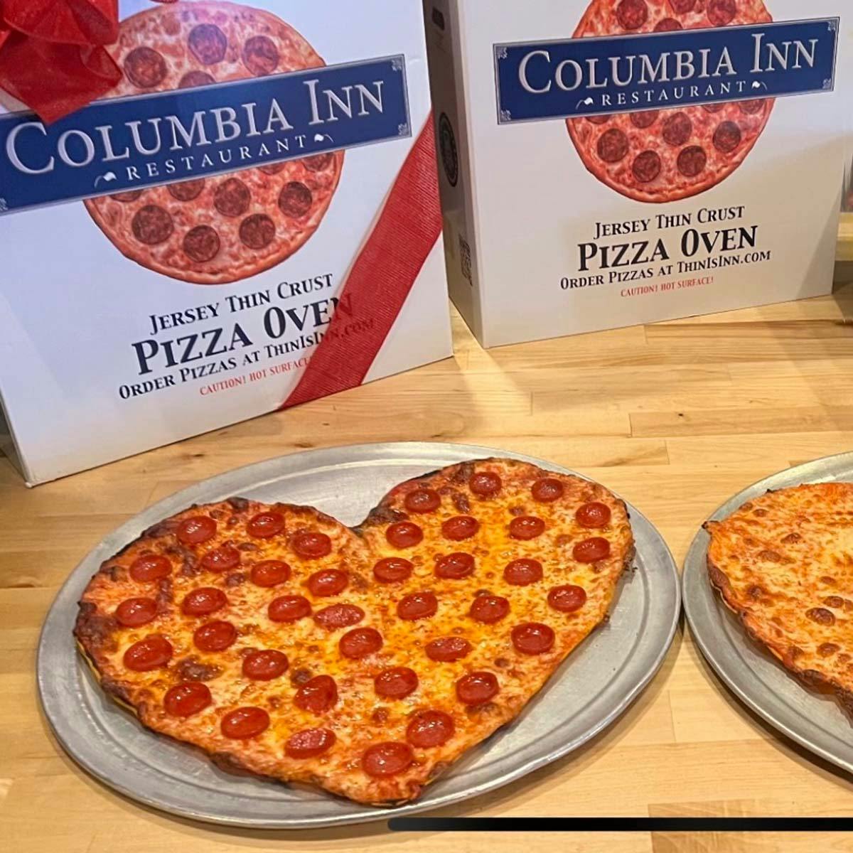 Valentine's Day Heart-Shaped Thin Crust Pizza - 4 Pack by The Columbia Inn
