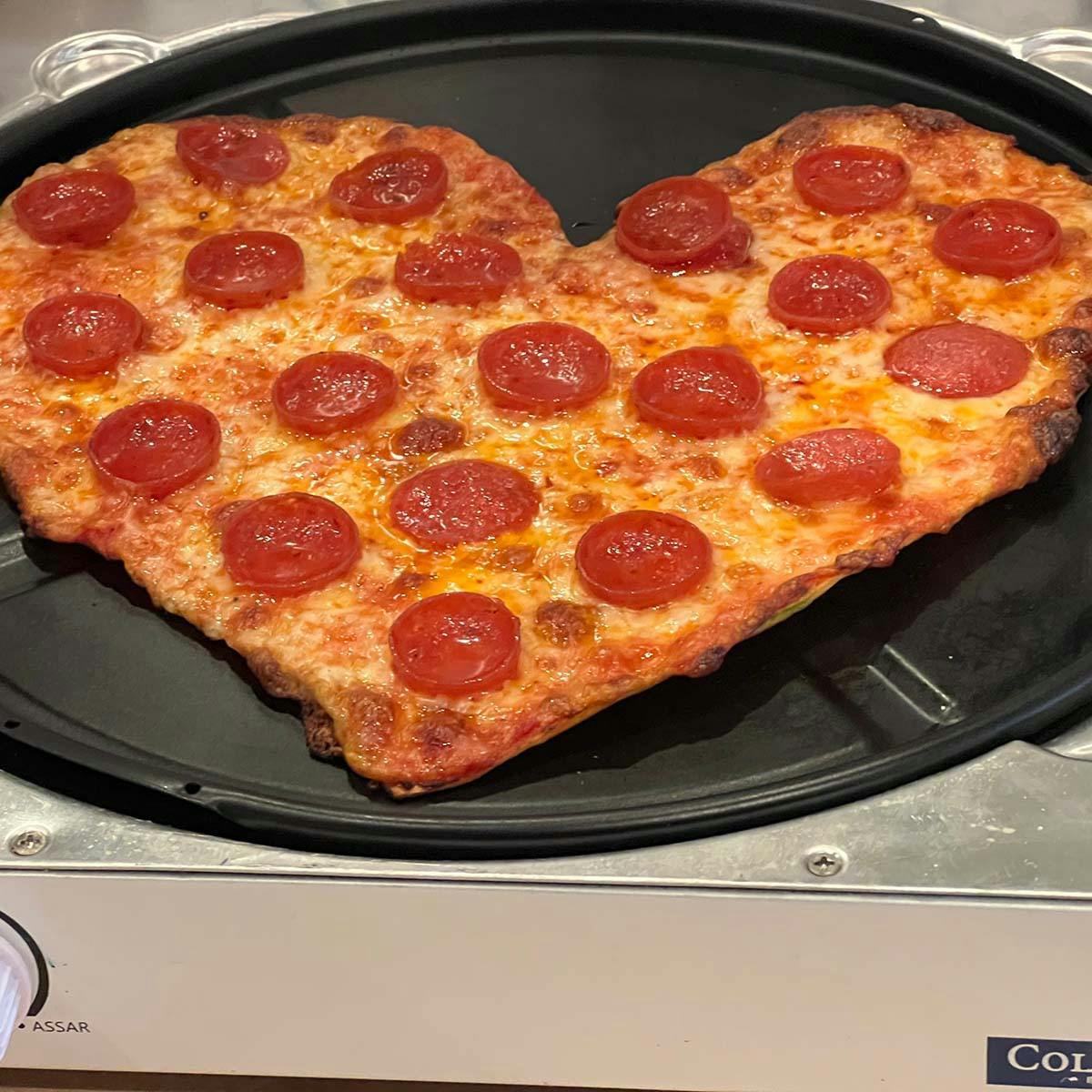 Valentine's Day Heart-Shaped Thin Crust Pizza - 4 Pack by The Columbia Inn - Alternate image 1
