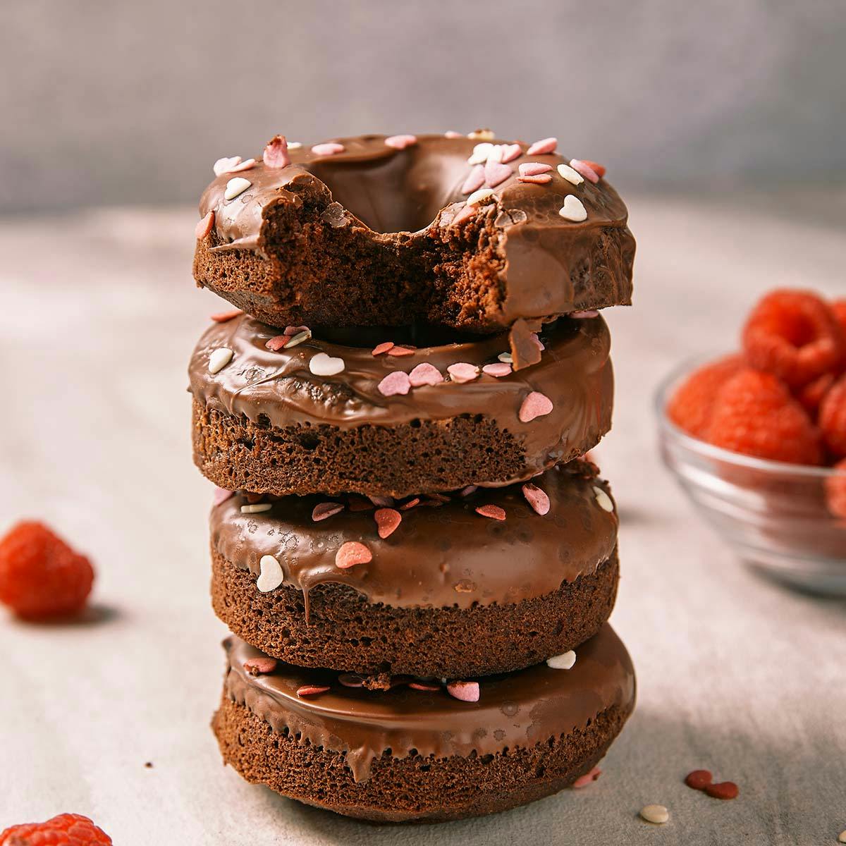 Gluten-Free Valentine's Day Chocolate Doughnuts - 6 Pack by Stylish Spoon - Alternate image 1