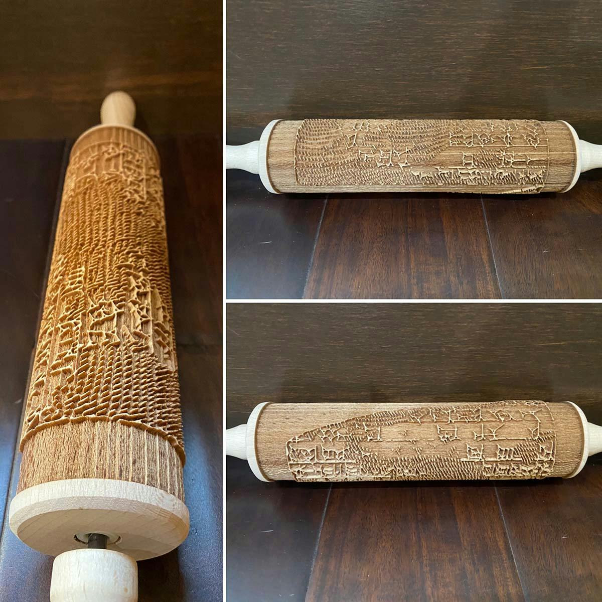 "Epic of Gilgamesh" Cuneiform Rolling Pin by Pistrinum by Tavola Mediterranea