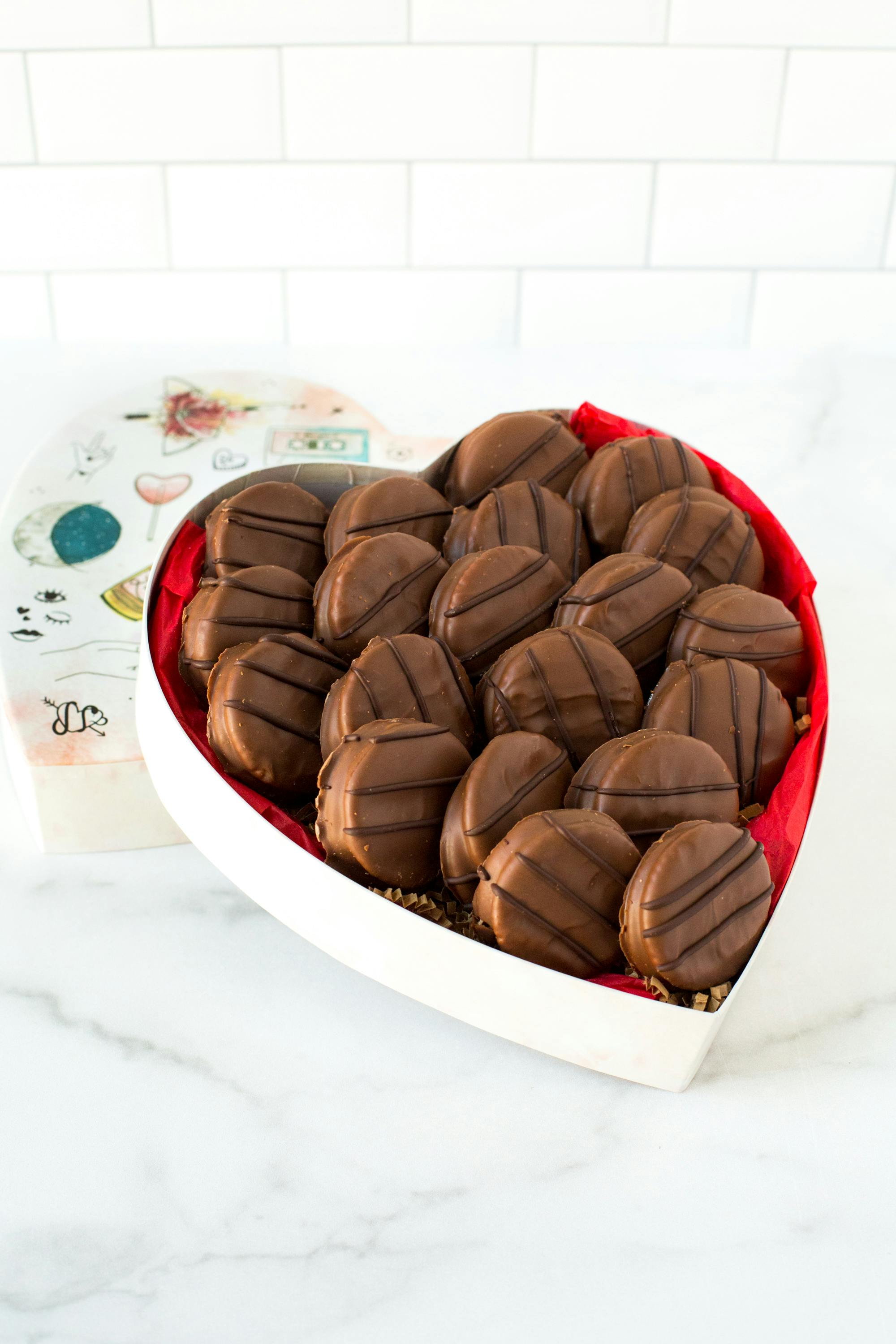 Valentine's Day Chocolate Covered Peanut Butter Cookies - 20 Pack by Sugar Plum - Alternate image 1