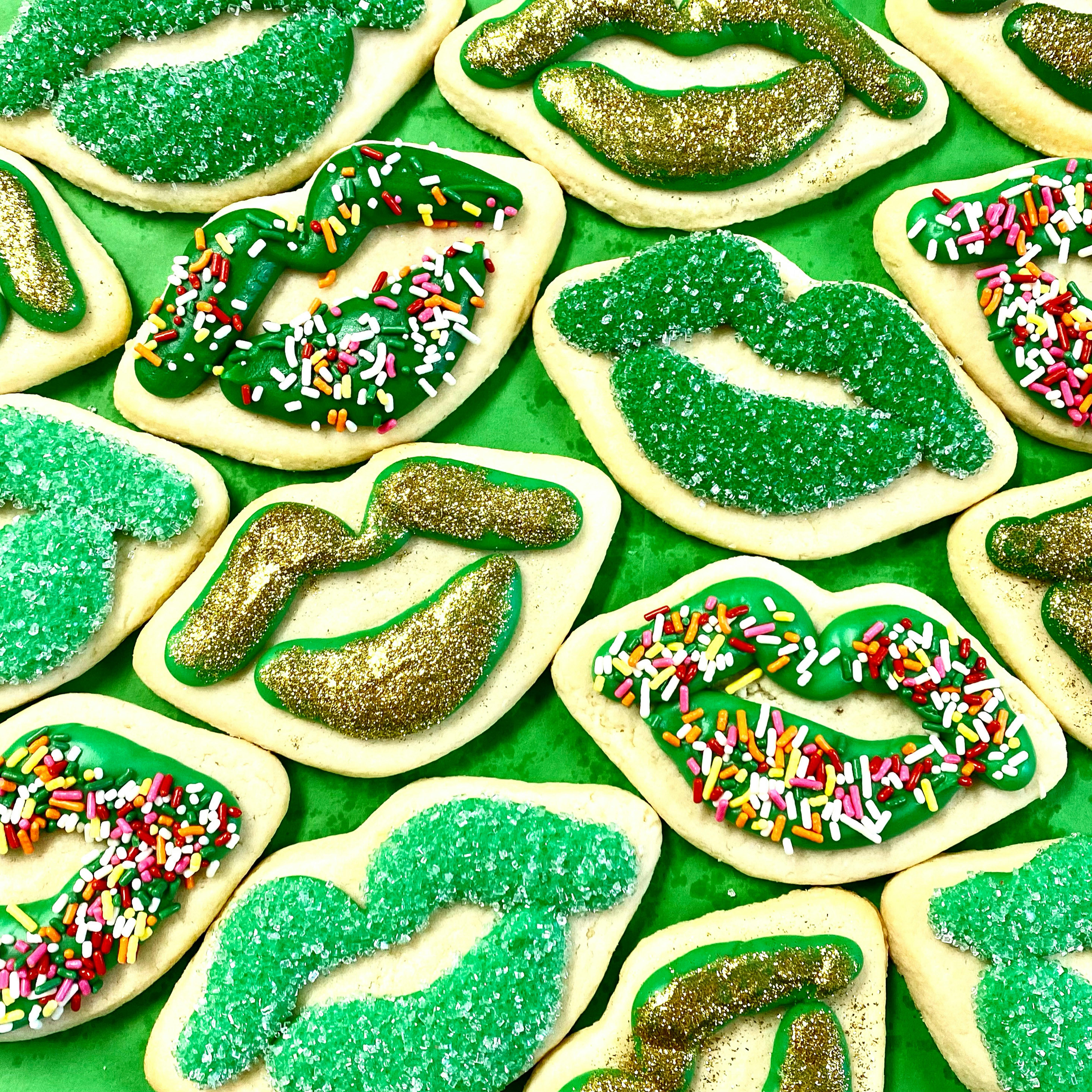 "Kiss Me, I'm Irish" Lips Cookies - 10 Pack by Elle's Belles Bakery