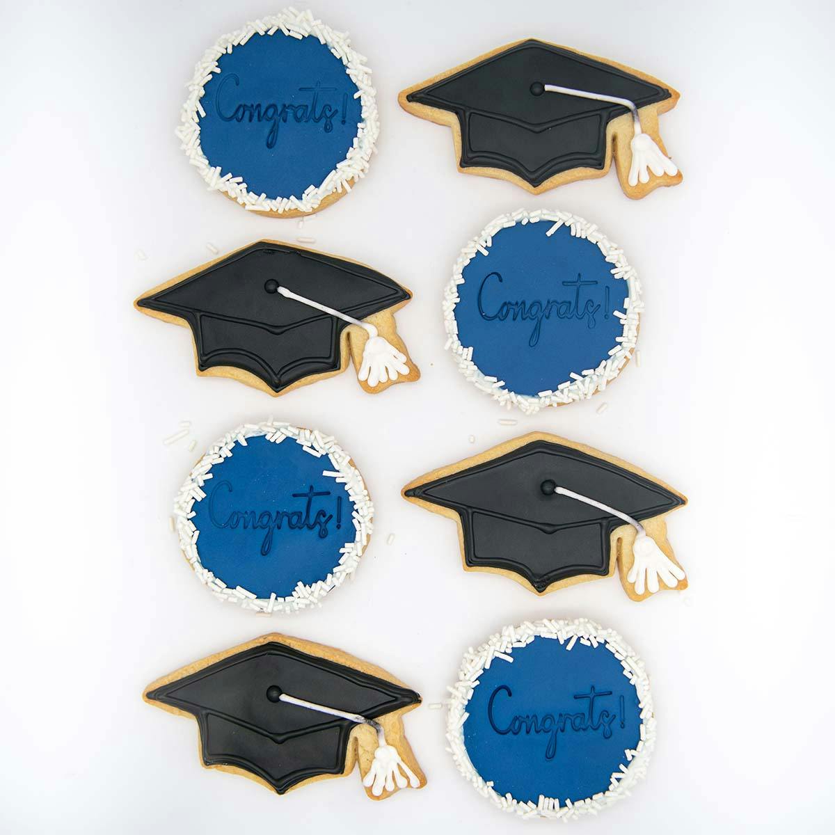 Graduation Sugar Cookie Assortment - 8 Pack by Mini Melanie