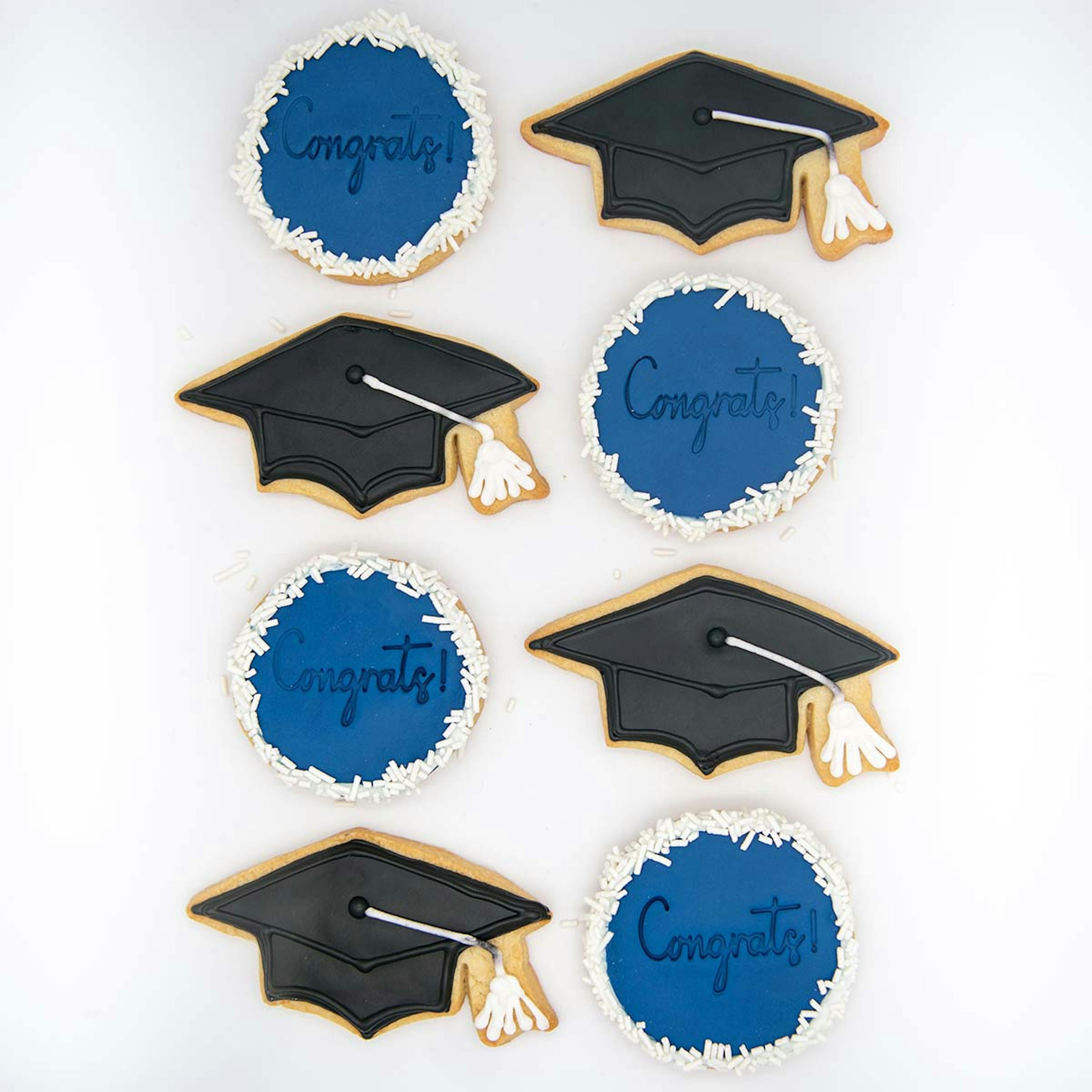 Graduation Sugar Cookie Assortment - 8 Pack by Mini Melanie