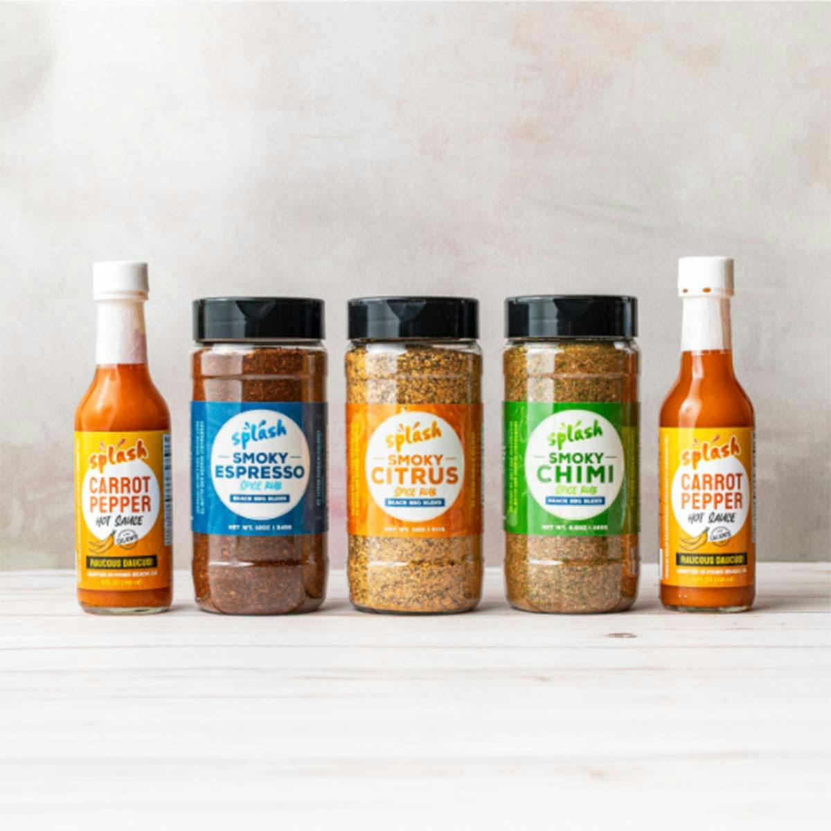 Hot Sauce + Beach BBQ Blend Spice Rubs Gift Pack by Splash Cafe