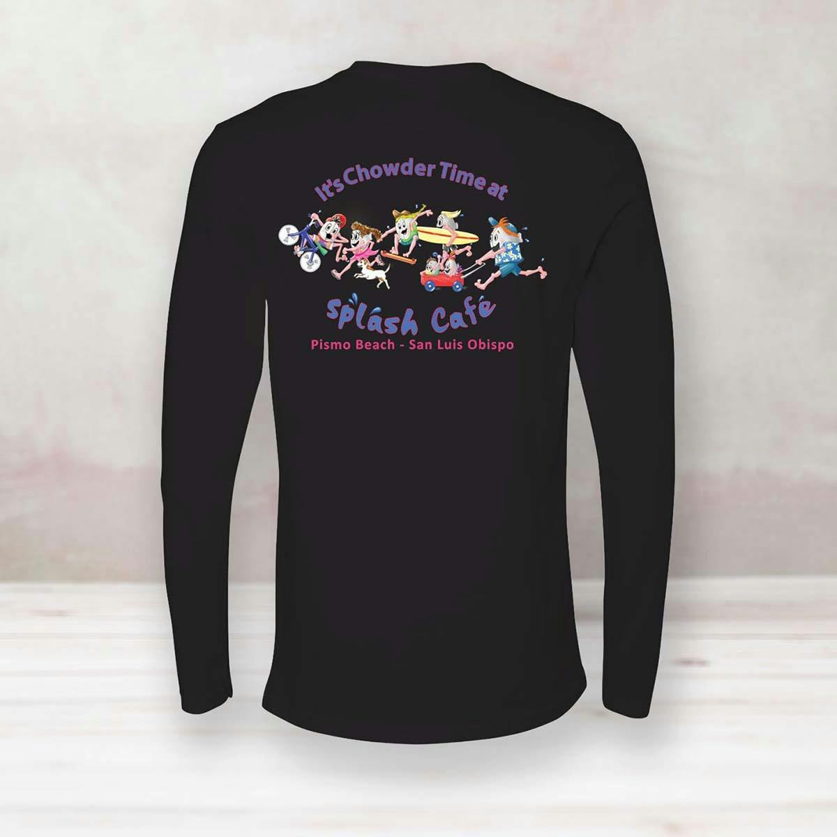 Black "Clam People" Long Sleeve Shirt by Splash Cafe