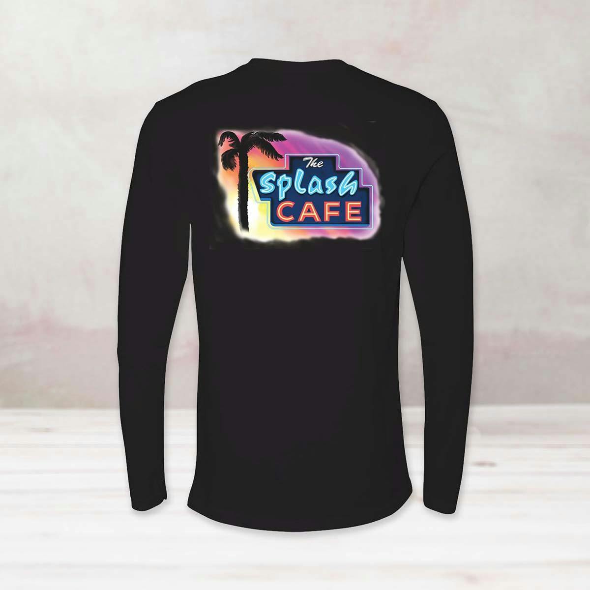 Black + Neon "Splash Cafe" Long Sleeve Shirt by Splash Cafe