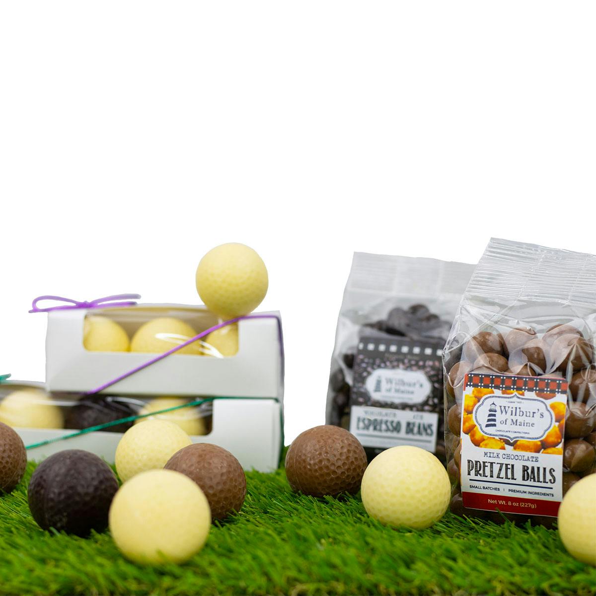 18th Hole Chocolate Golf Ball Gift Set by Wilbur's of Maine Chocolate Confections