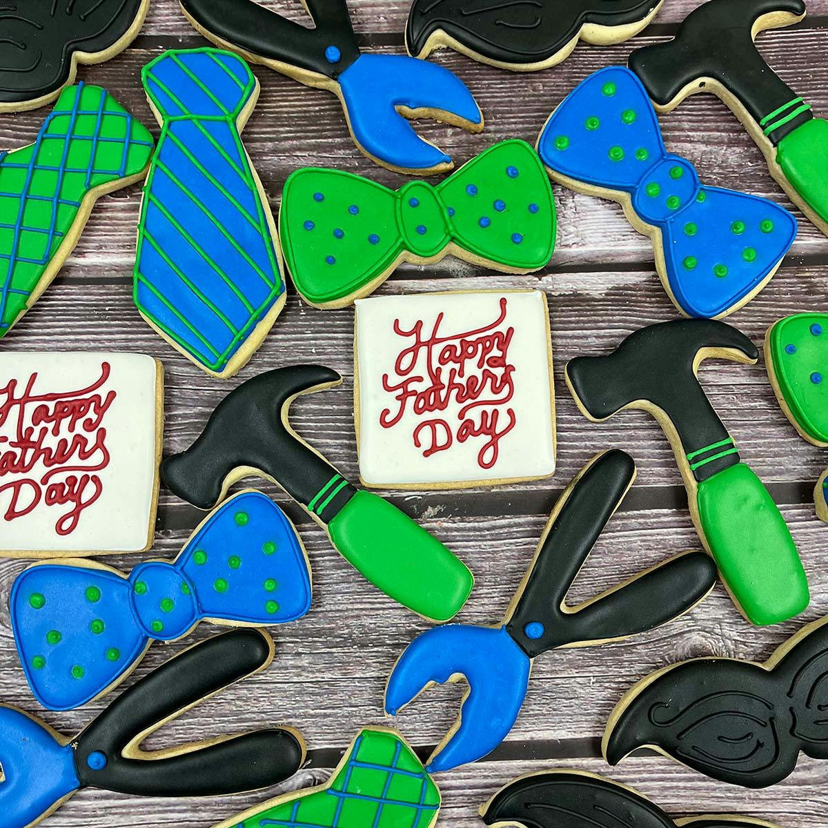 Iced Father's Day Sugar Cookie Gift Set - 12 Pack by Elegant Desserts