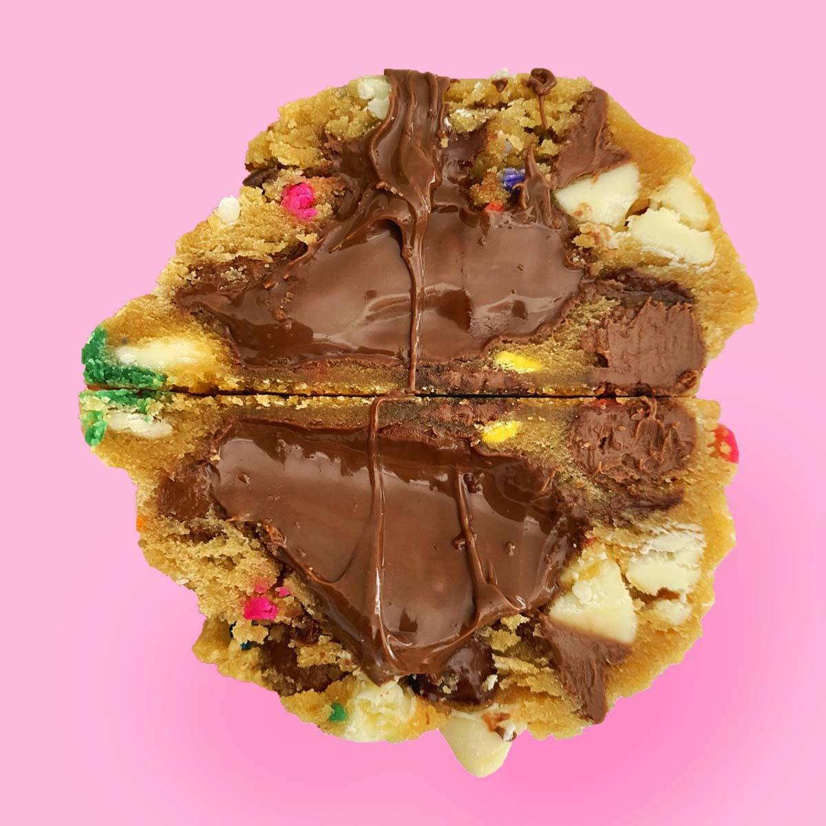 "Party Pack" Rainbow Chocolate Hazlenut Cookies and Schmear - 6 Pack by Cookies and Schmear