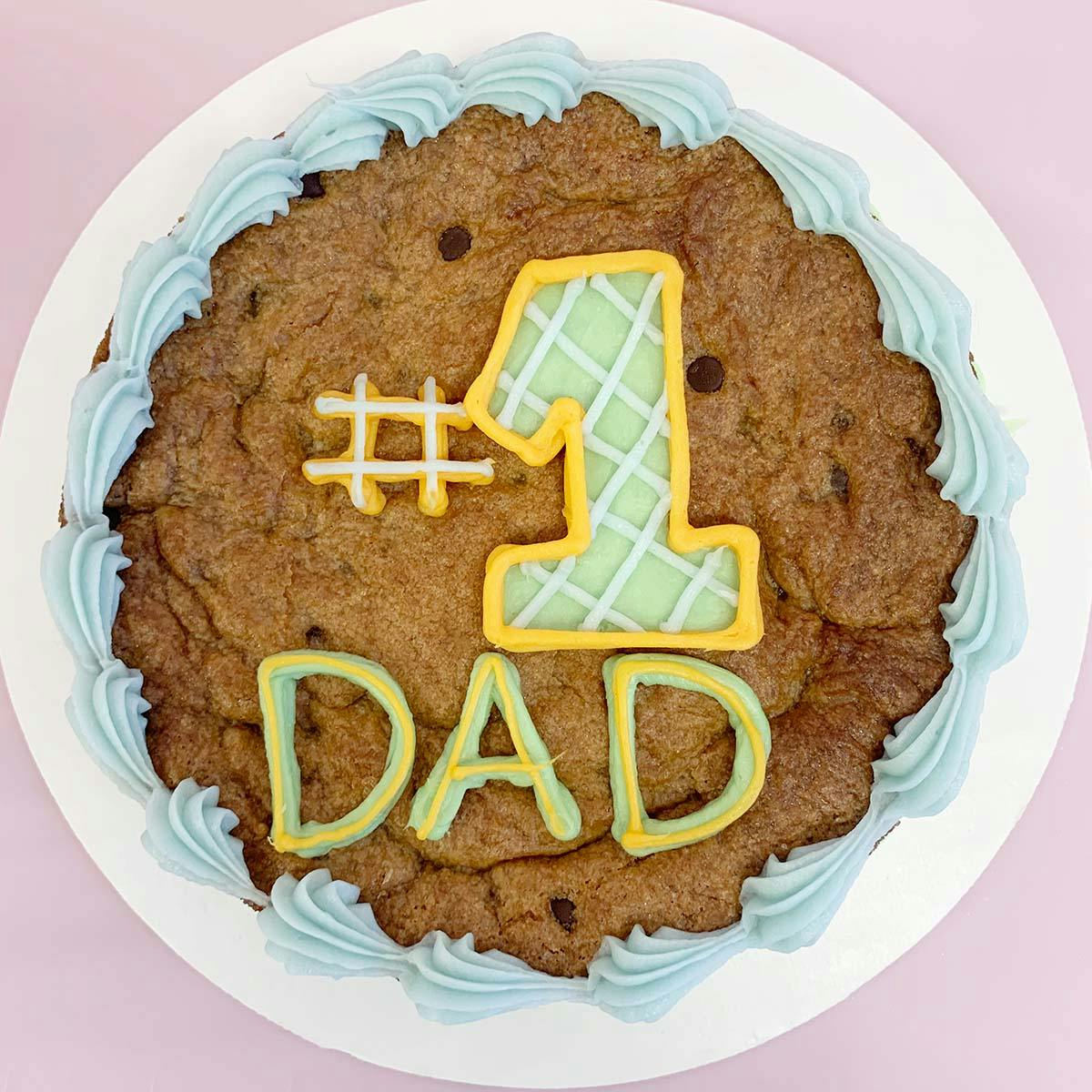 Vegan + Gluten Free Father's Day Chocolate Chip Cookie Cake by Erin McKenna's Bakery