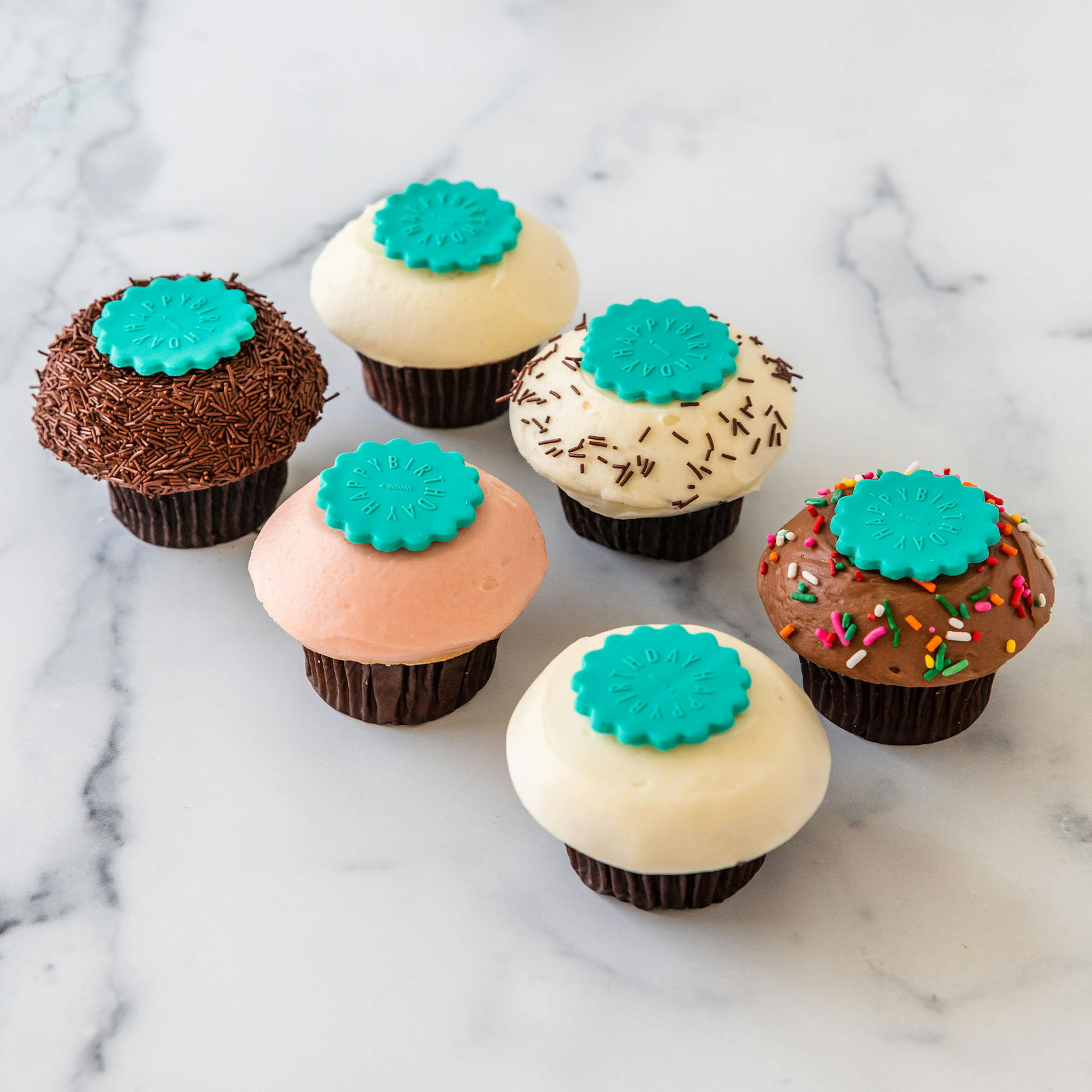 Large Happy Birthday Topper Dozen by Crave Cupcakes