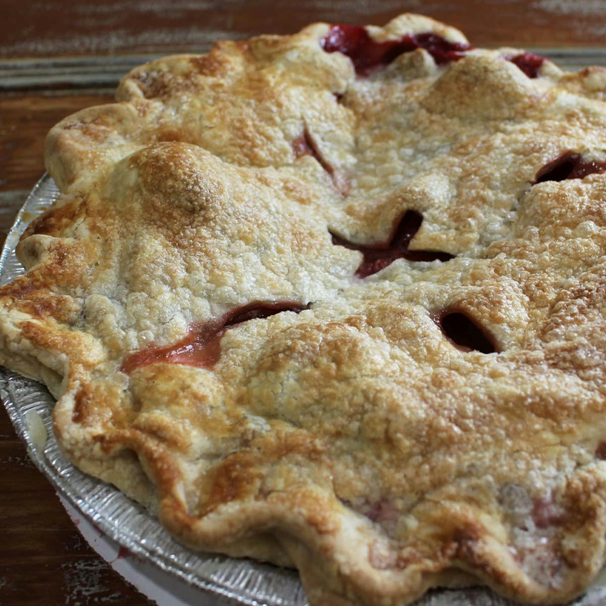 Strawberry Rhubarb Pie by Two Fat Cats Bakery
