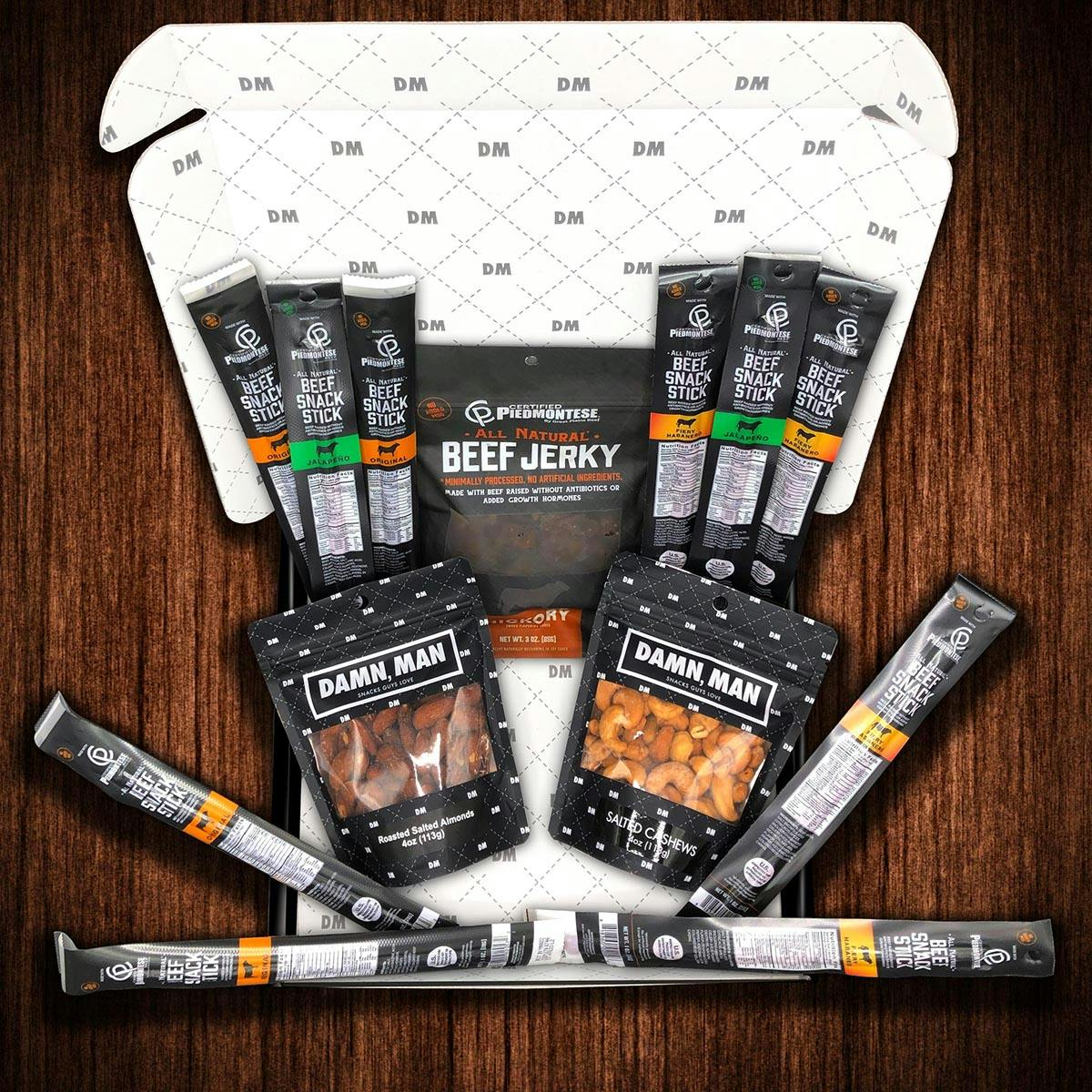 "The Wise Guy" Mixed Nuts & Jerky Box by Sugar Plum