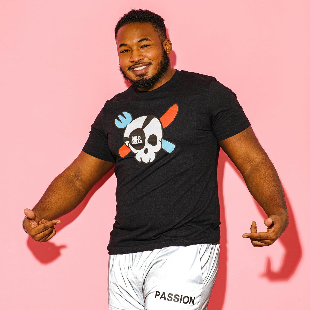 Black Goldbelly Skull T-Shirt by Gift Cards + Merch - Alternate image 4