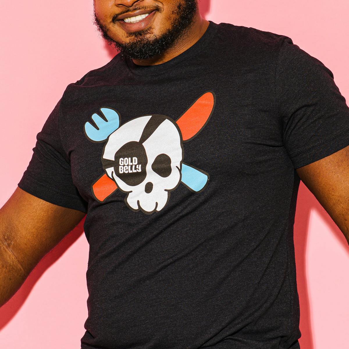 Black Goldbelly Skull T-Shirt by Gift Cards + Merch - Alternate image 1