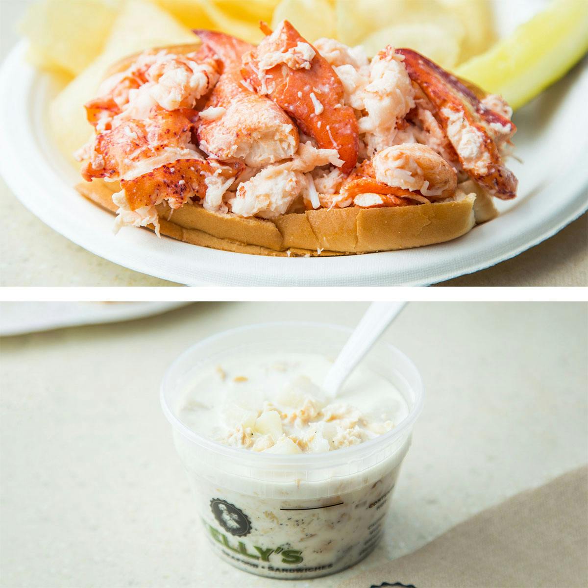 Lobster Roll Kit + New England Clam Chowder for 4 by Kelly's Roast Beef