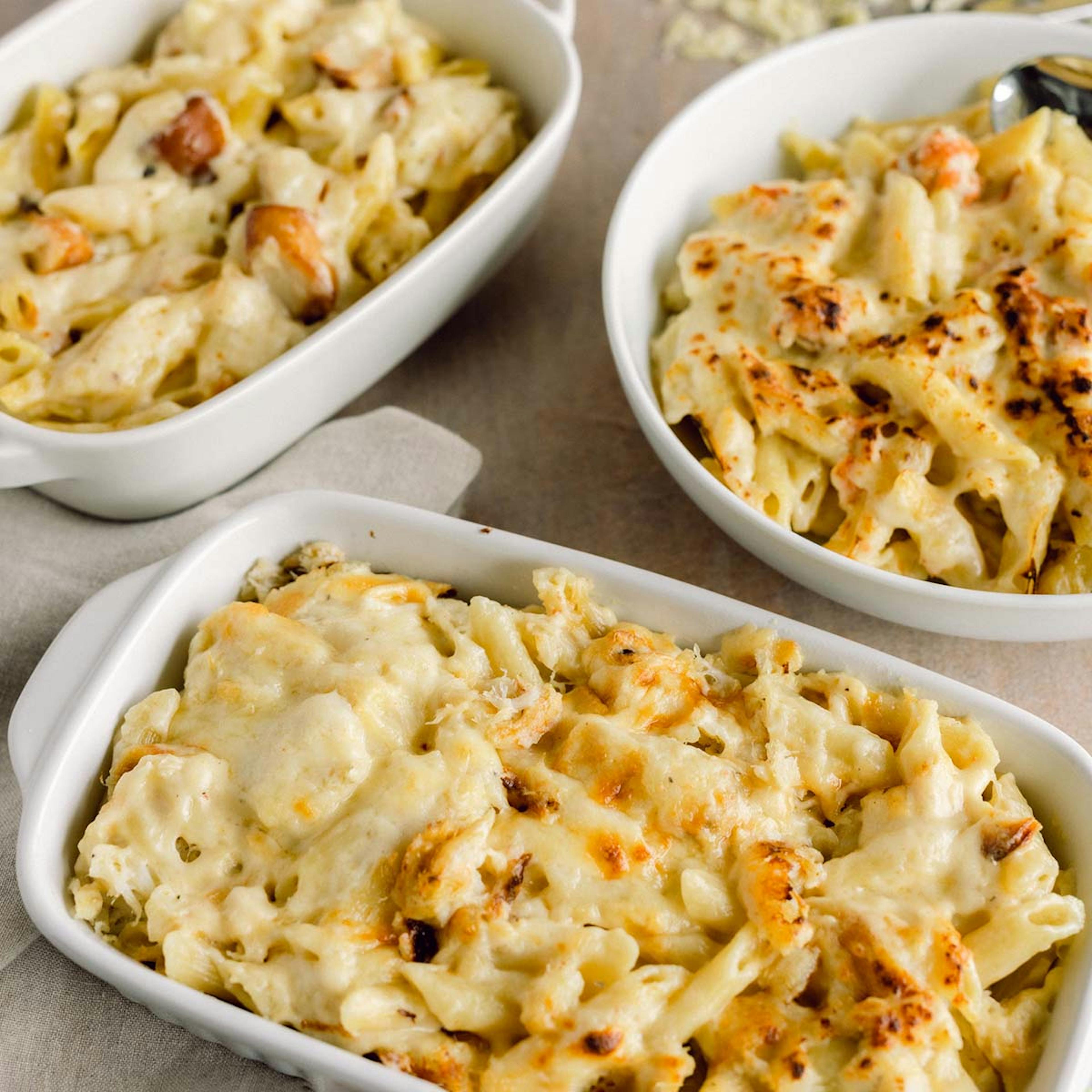 Bow Tie Pasta Spinach Alfredo Pasta Bake Shrimp And Sausage