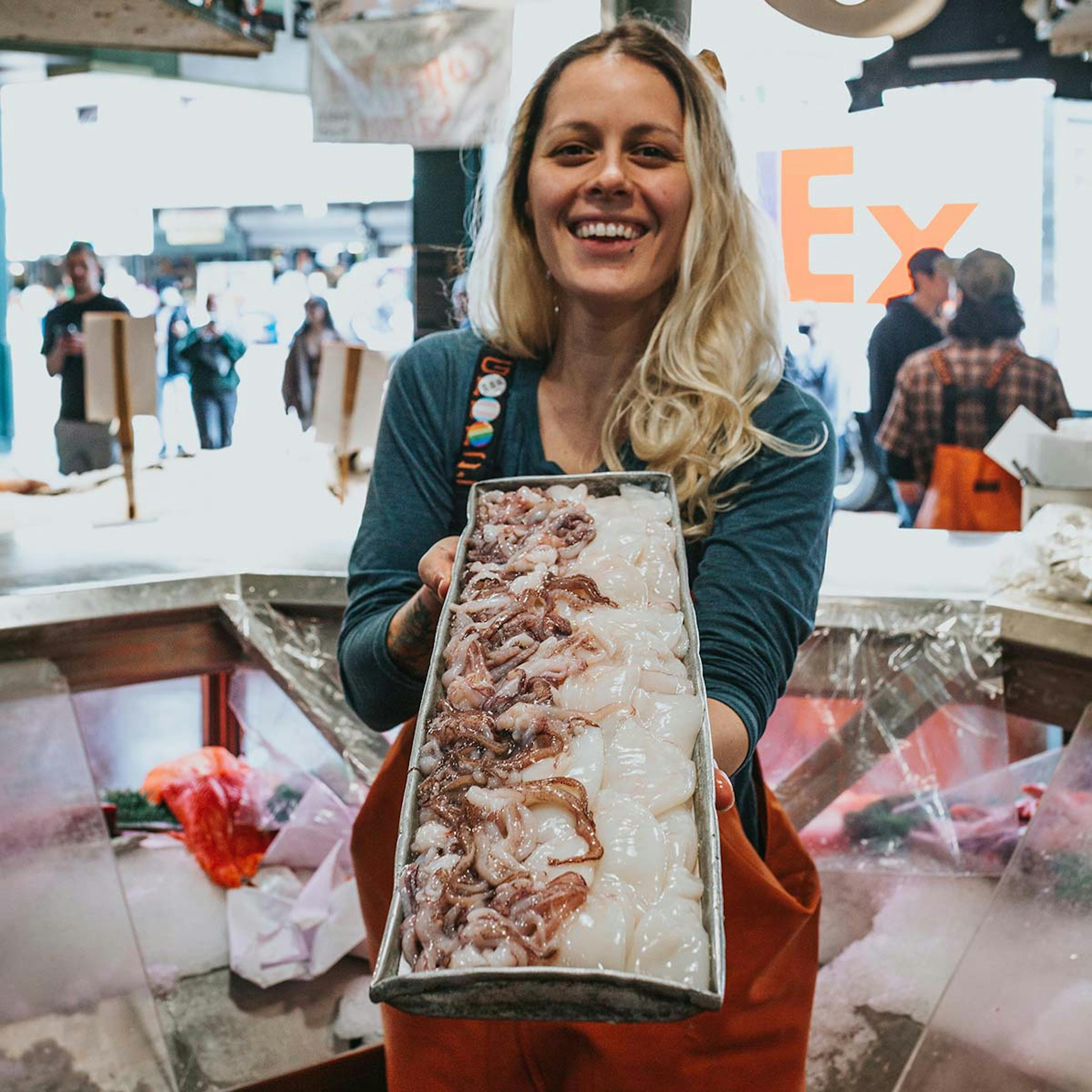 Squid - Tubes and Tentacles, cleaned, USA, 1 lb by Pike Place Fish Market