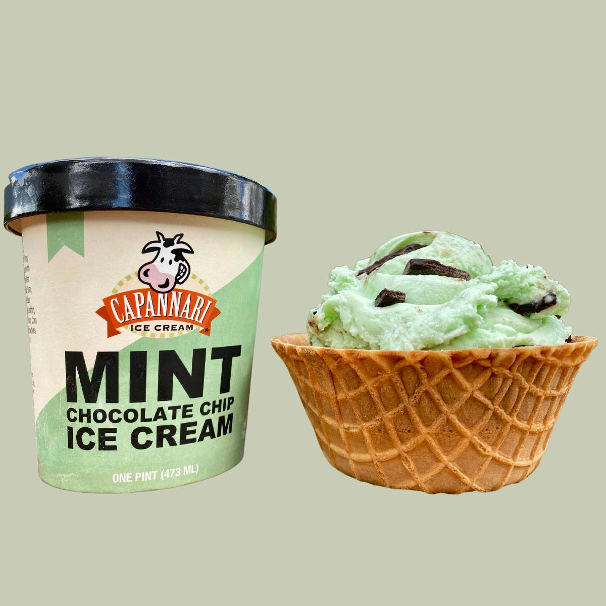 Fresh blue mint ice cream made with spirulina, Bespoke flavour